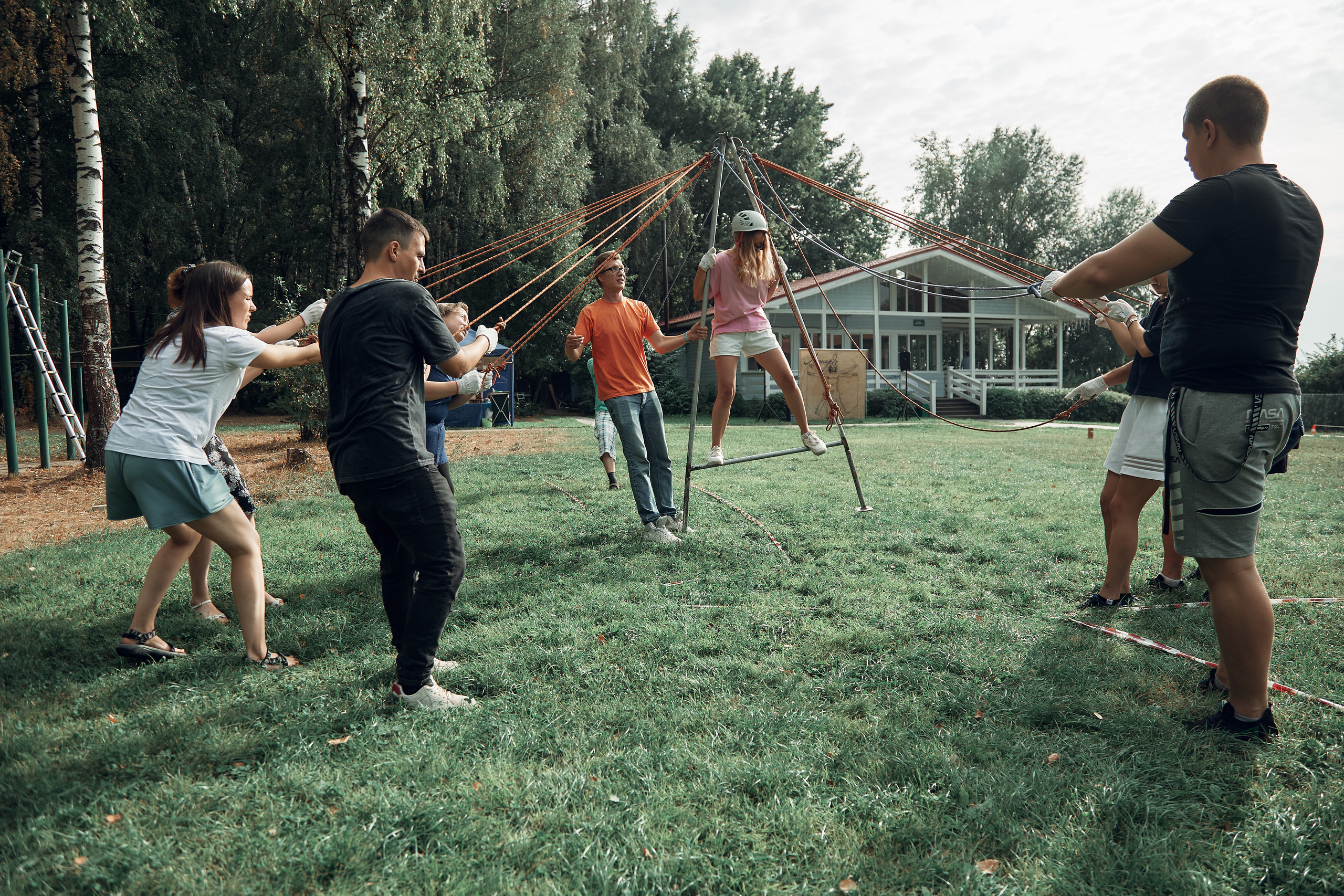 Веселое проведение тренинга на природе