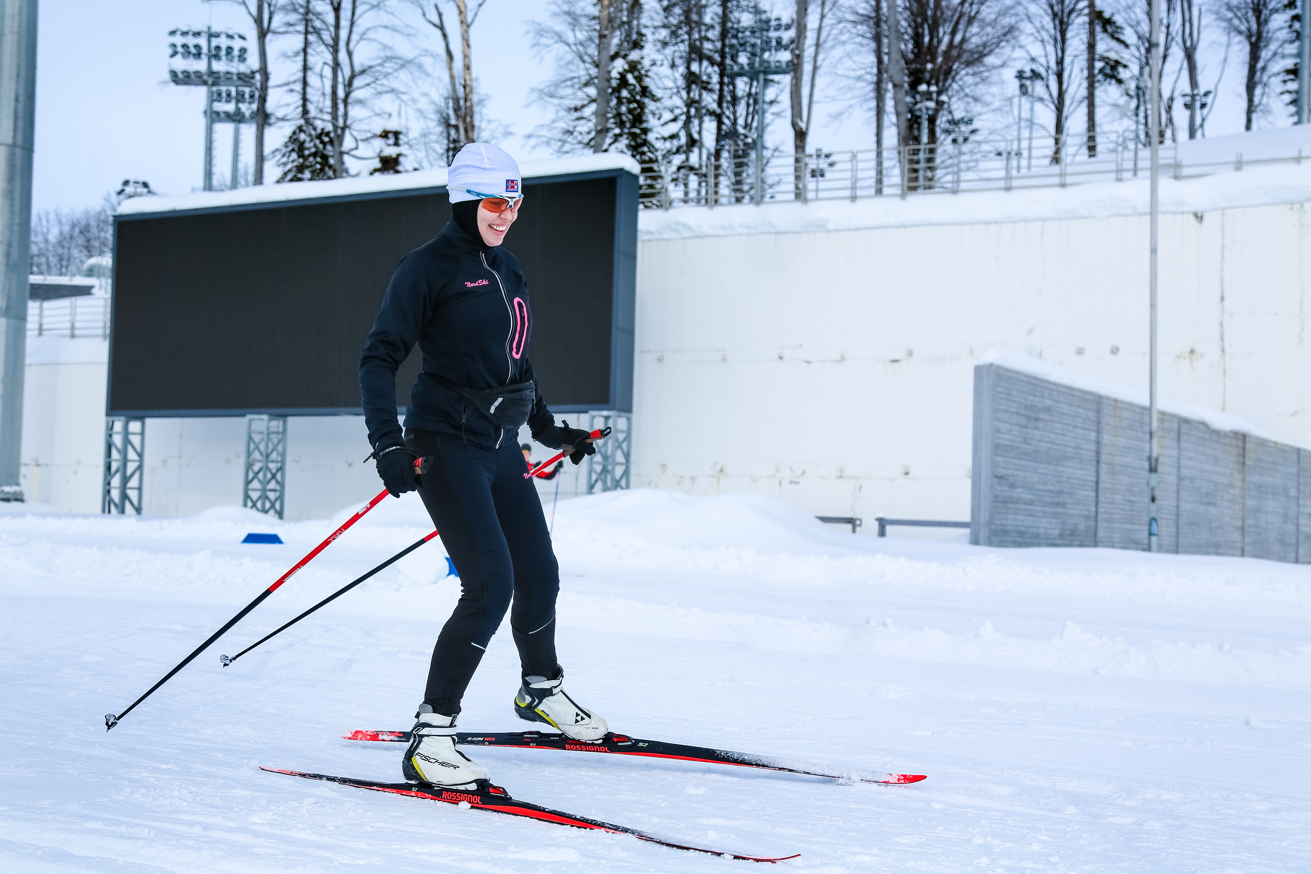 Лыжник на трассе