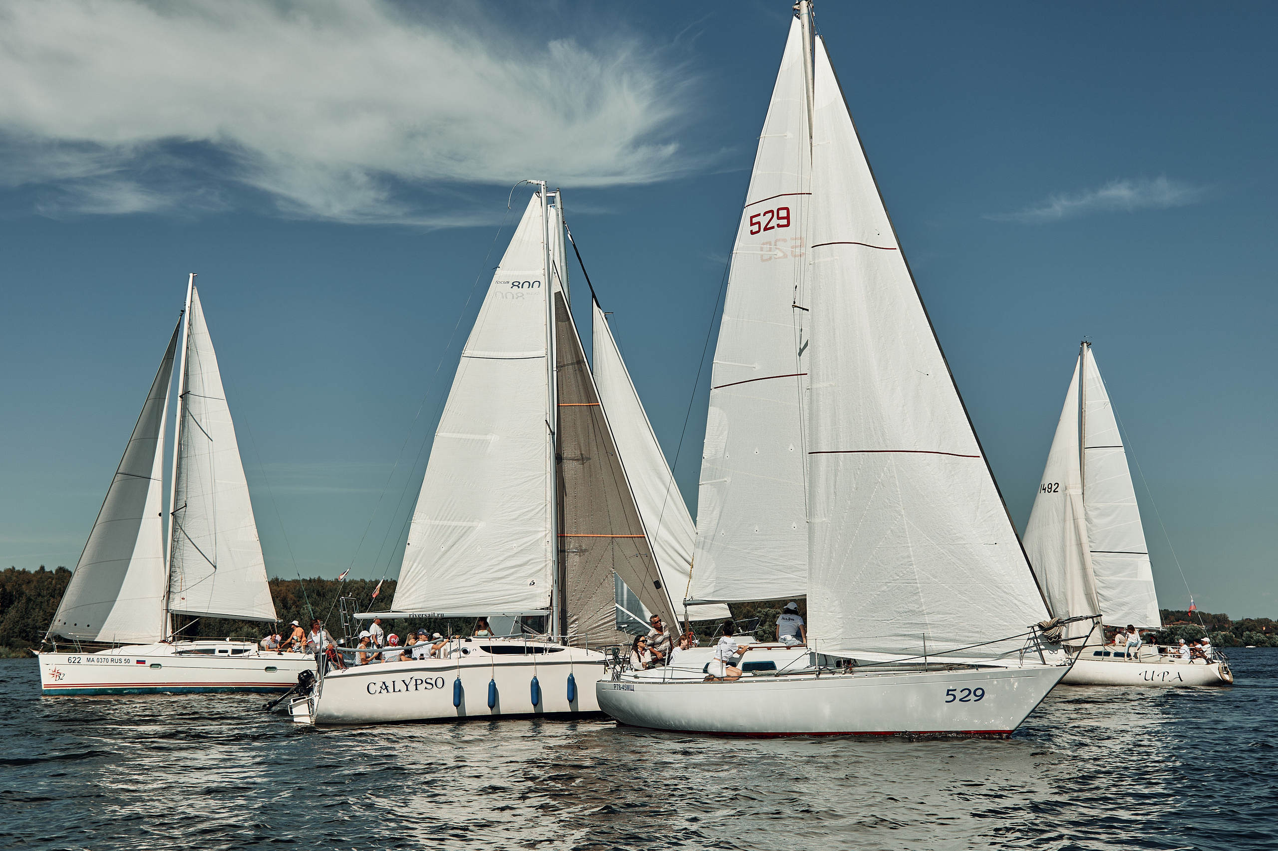 Парусники в яхт-клубе