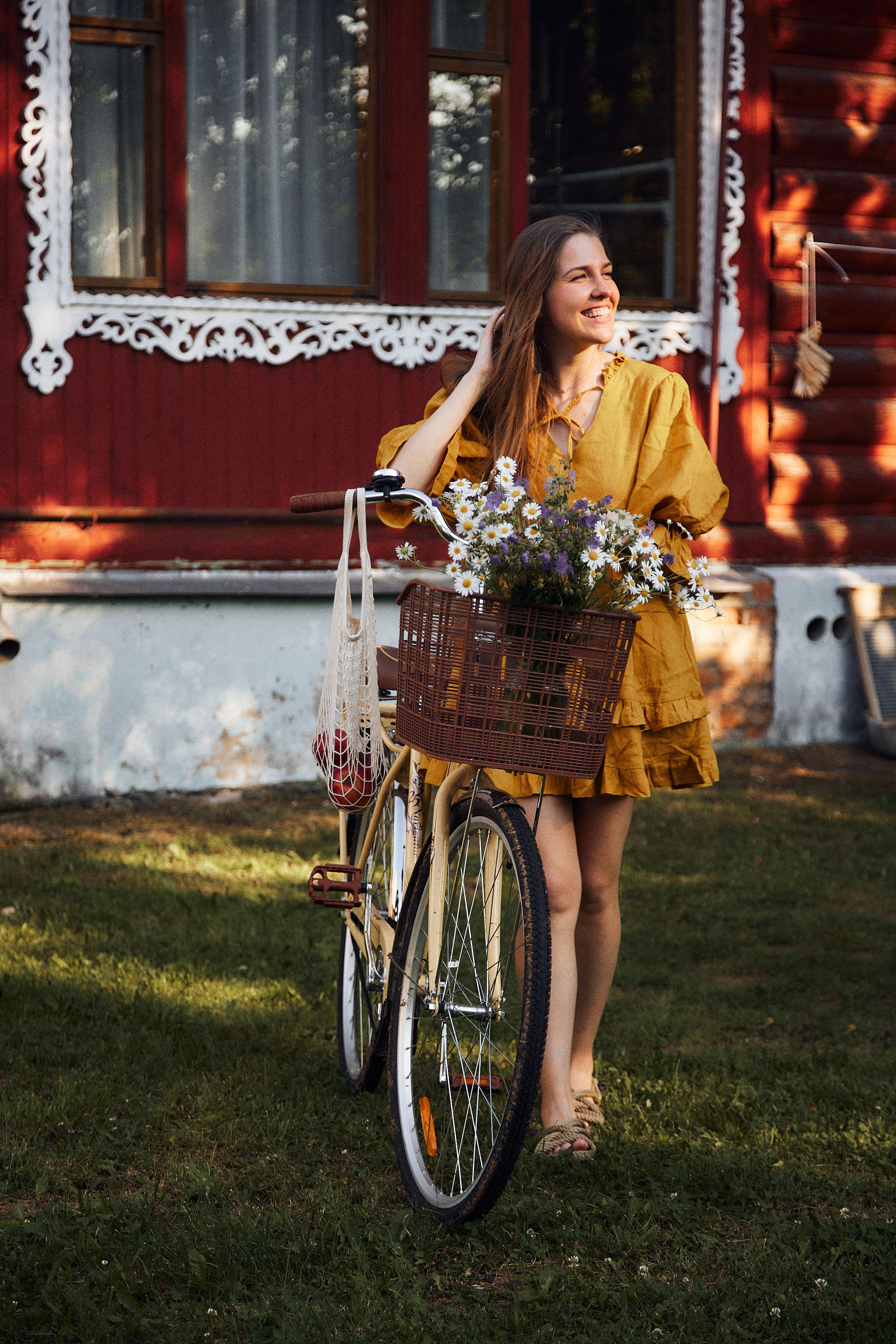 летняя фотосъемка с велосипедом