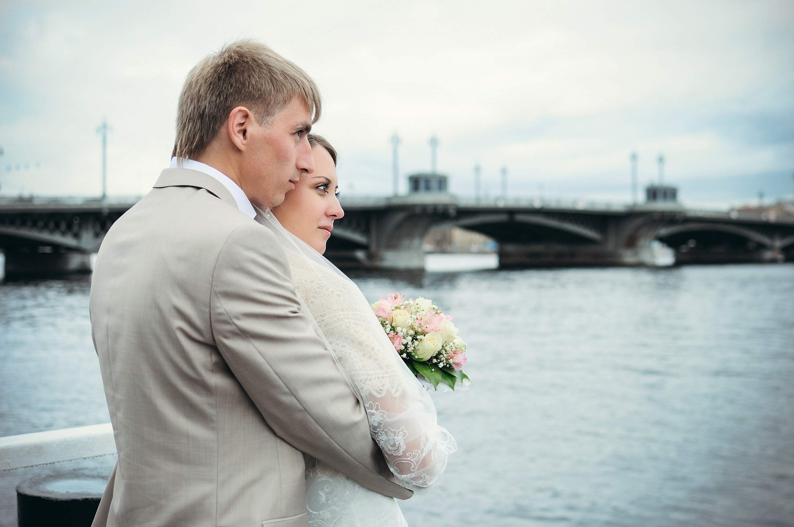 Свадебная фотосессия в Санкт-Петербурге, Дворцовая набережная 