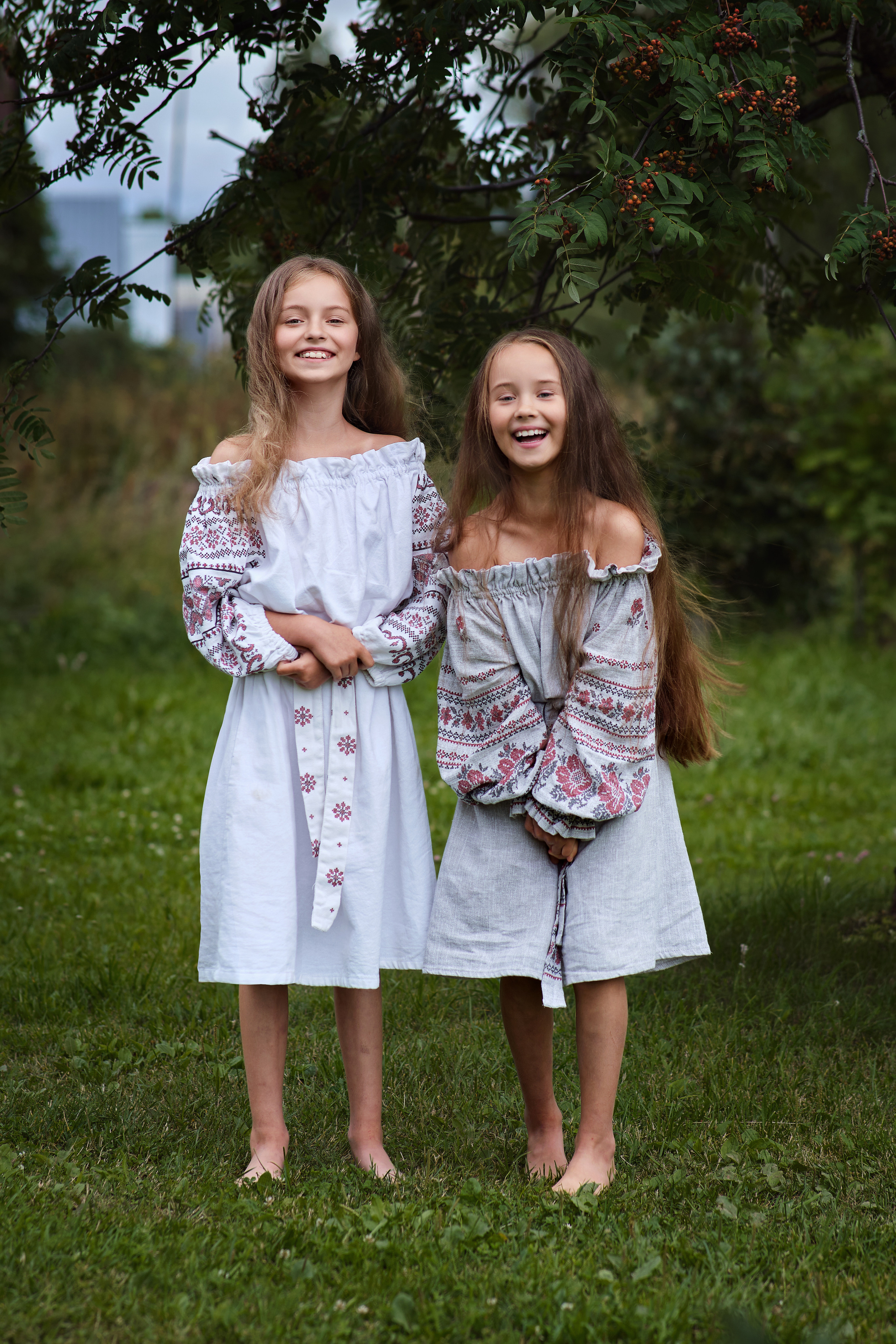 Настя и дочки, лето в деревне