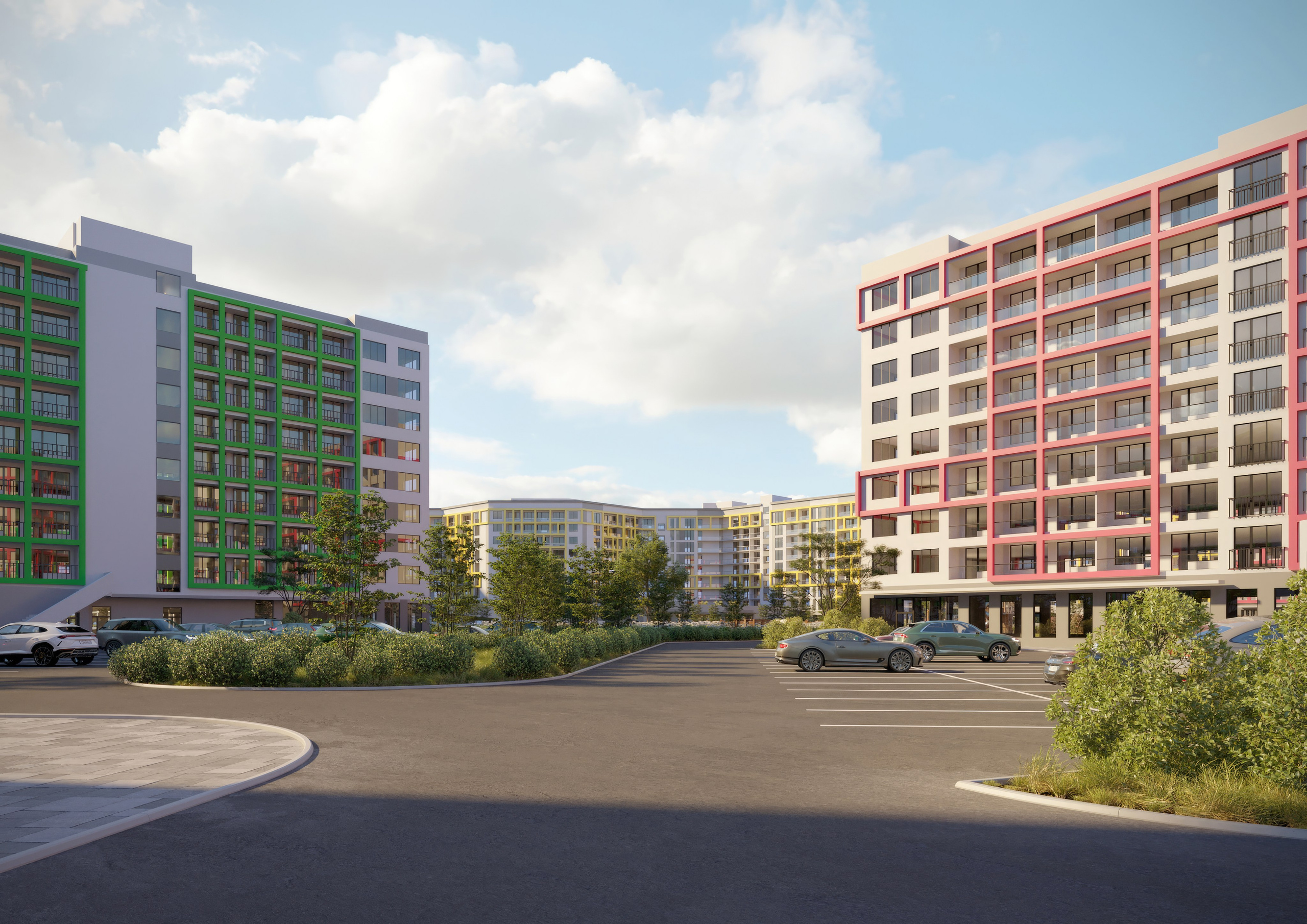 Жилой квартал — 3D-визуализация архитектуры и благоустройства. 3Д Визуализация Интерьера и Архитектуры