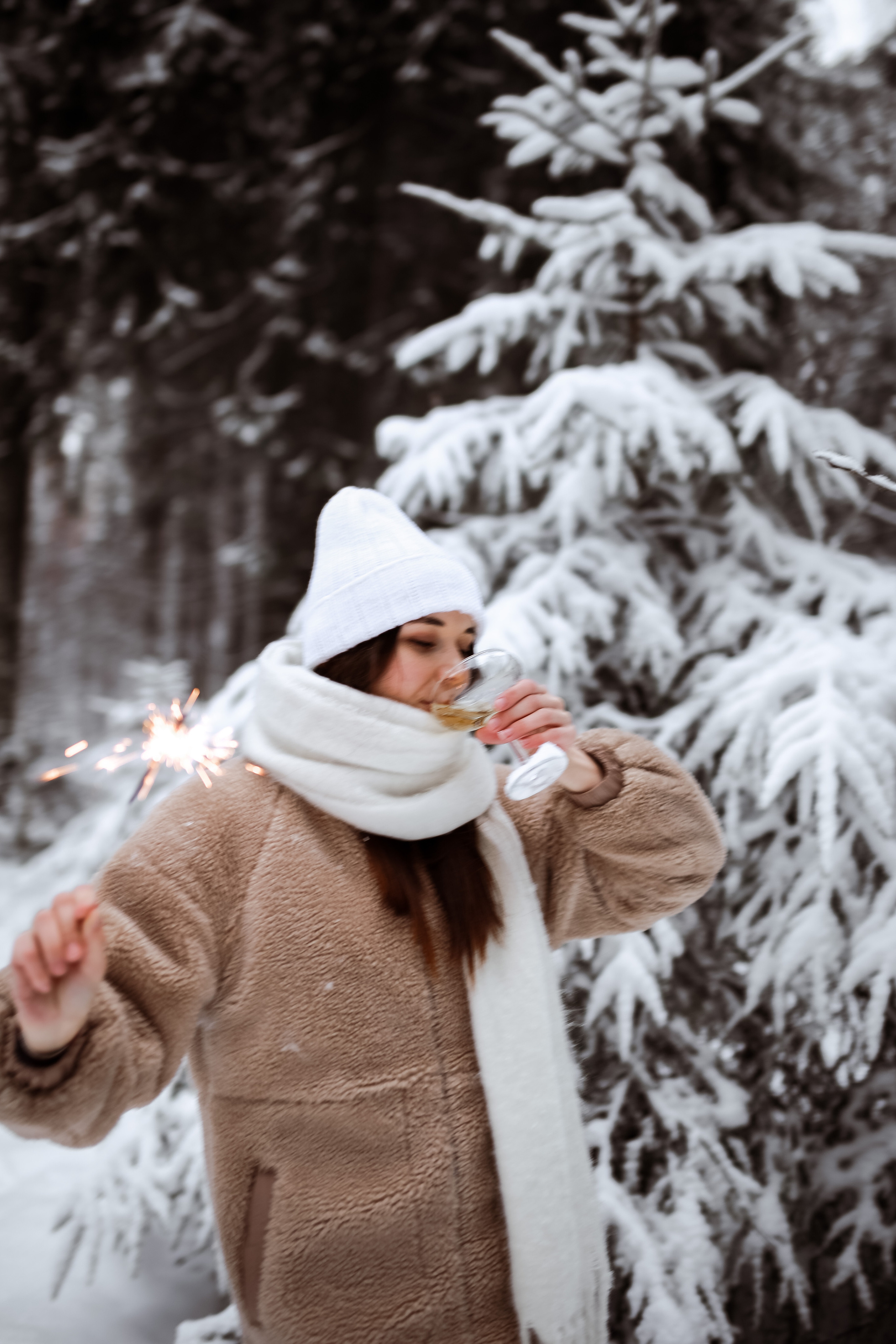 Полина. Съёмка в зимнем лесу. Фотограф НОГИНСК, Москва, Анастасия Белая