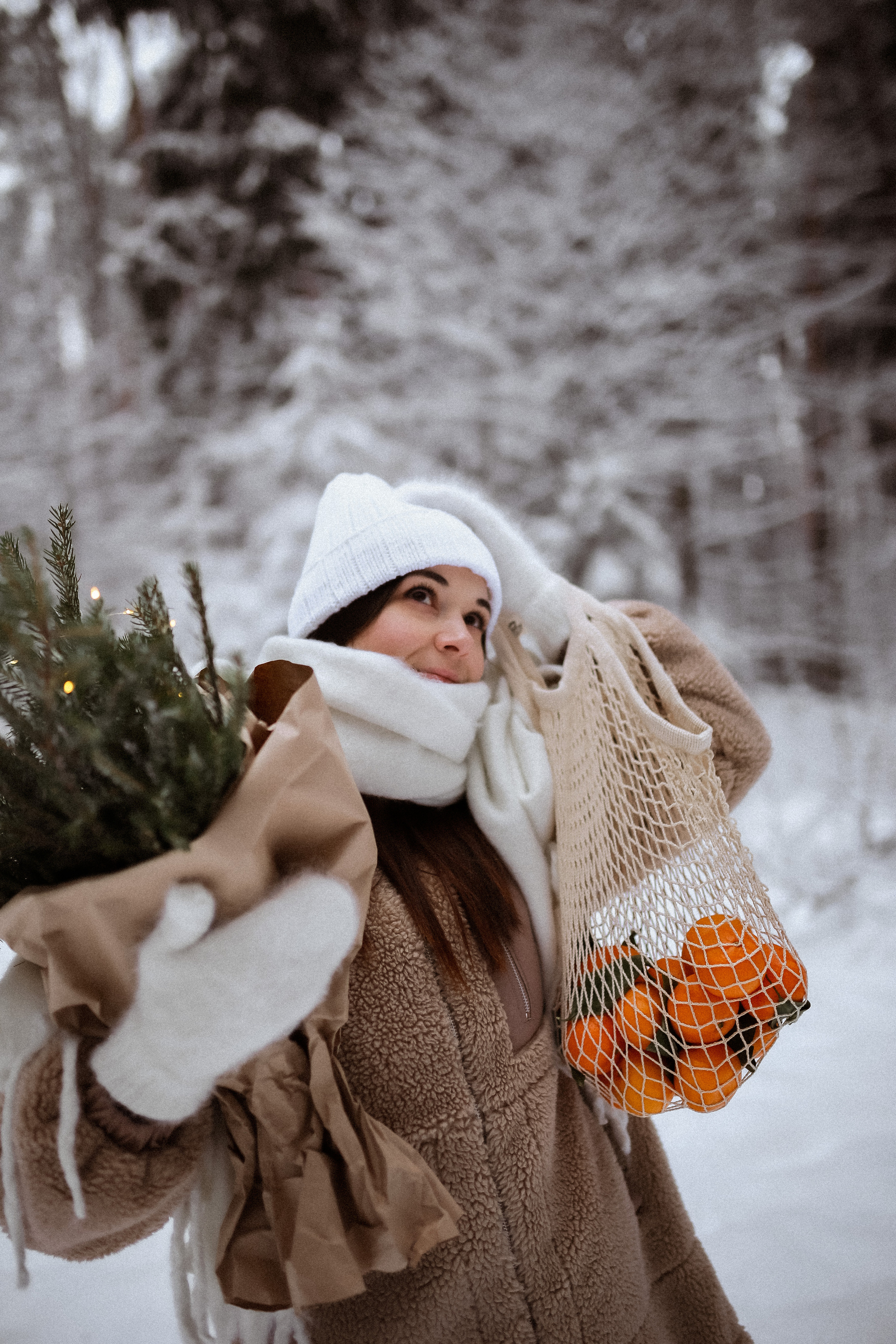 Полина. Съёмка в зимнем лесу. Фотограф НОГИНСК, Москва, Анастасия Белая
