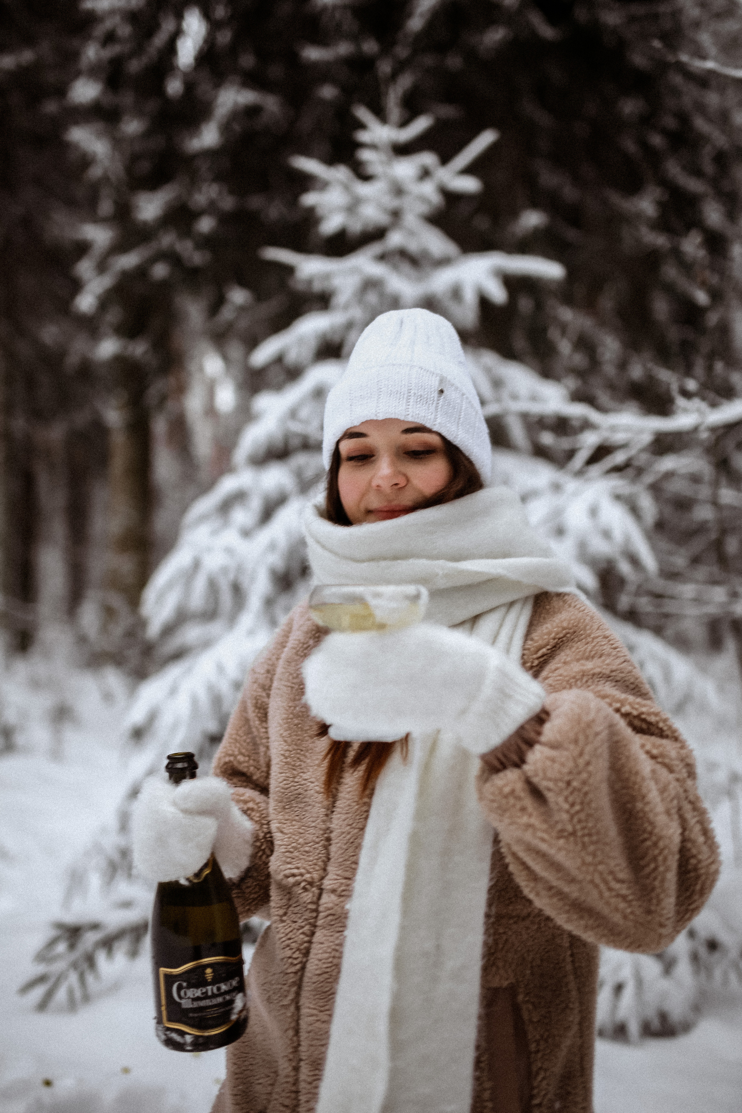 Полина. Съёмка в зимнем лесу. Фотограф НОГИНСК, Москва, Анастасия Белая