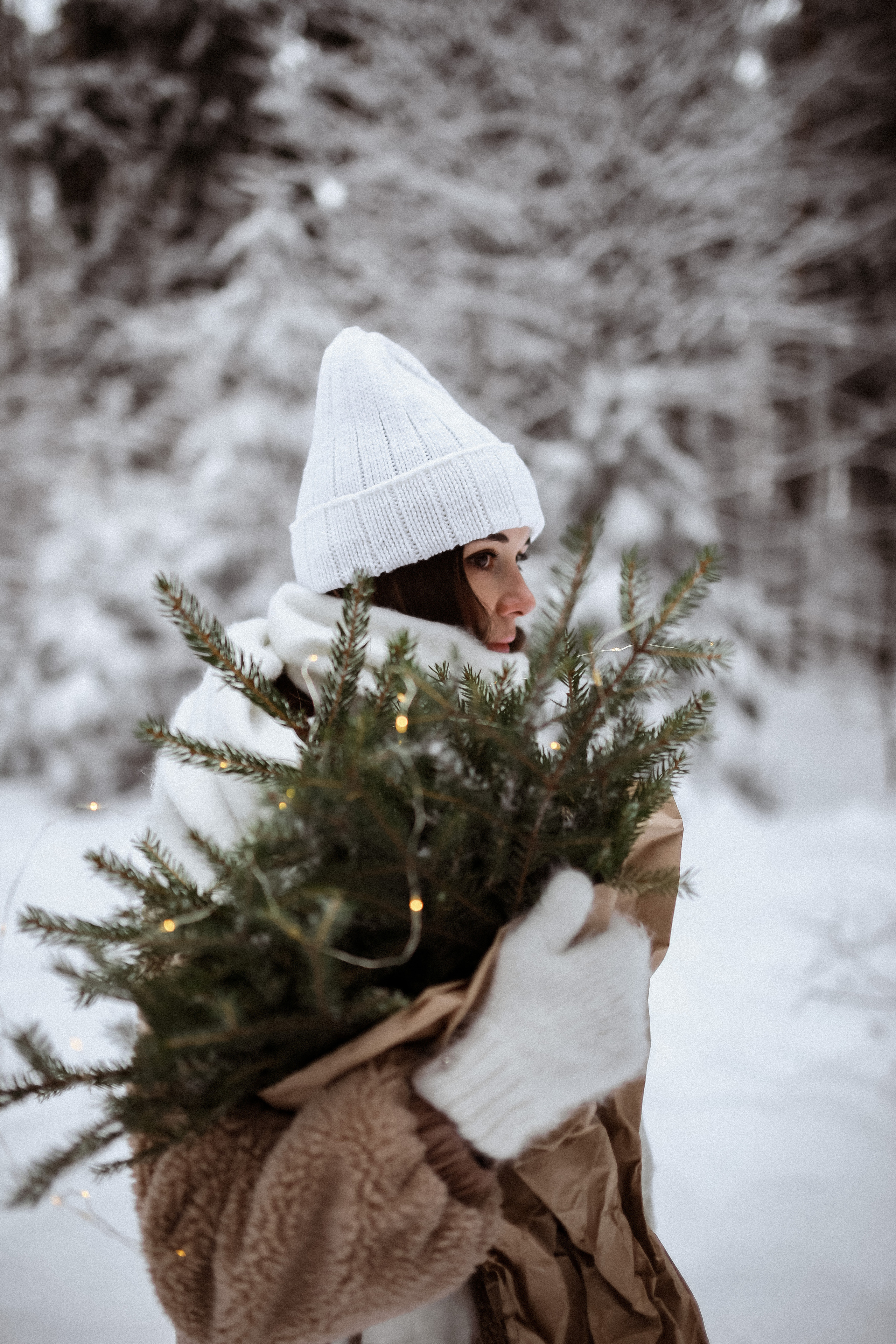 Полина. Съёмка в зимнем лесу. Фотограф НОГИНСК, Москва, Анастасия Белая
