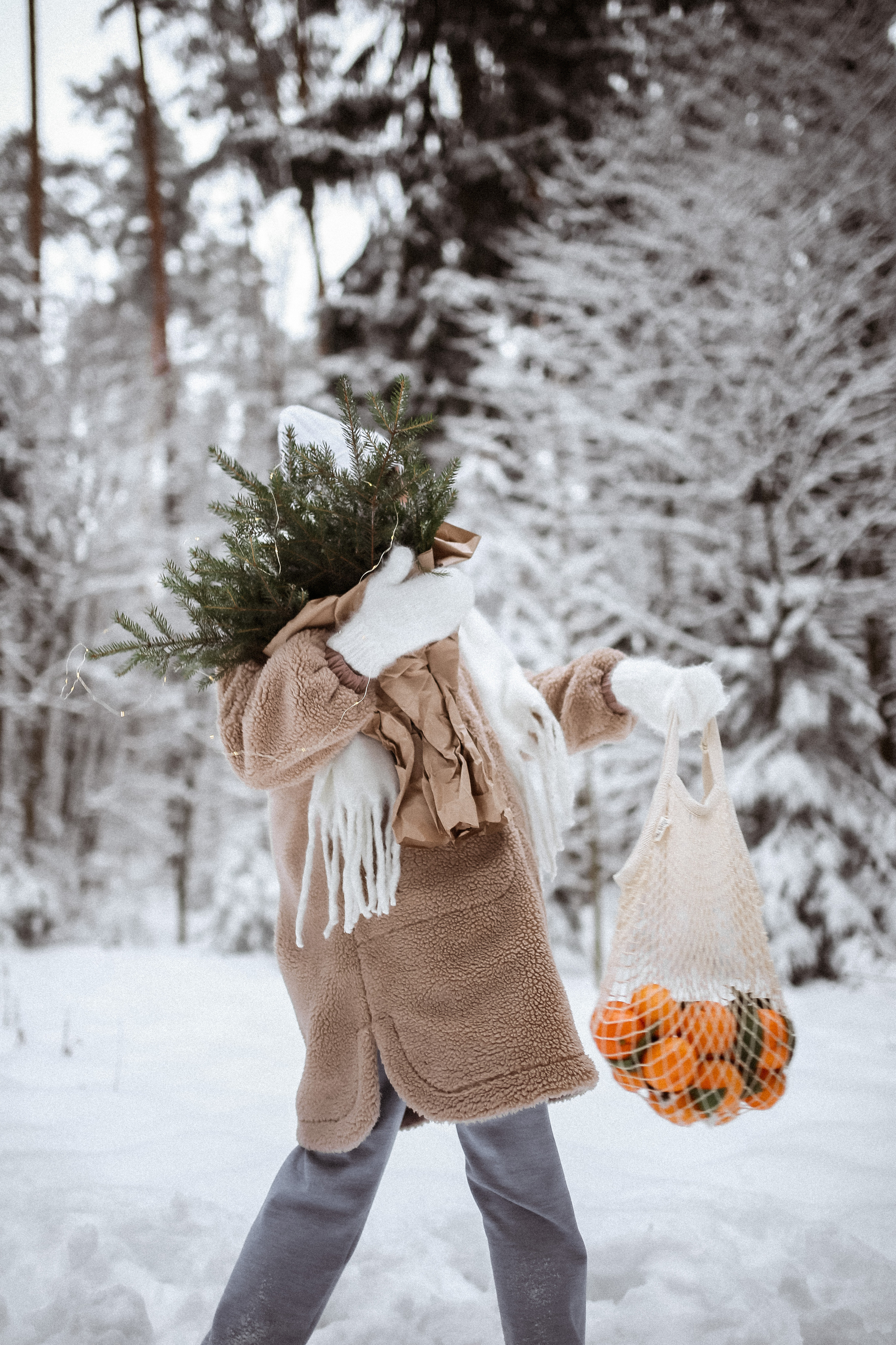 Полина. Съёмка в зимнем лесу. Фотограф НОГИНСК, Москва, Анастасия Белая