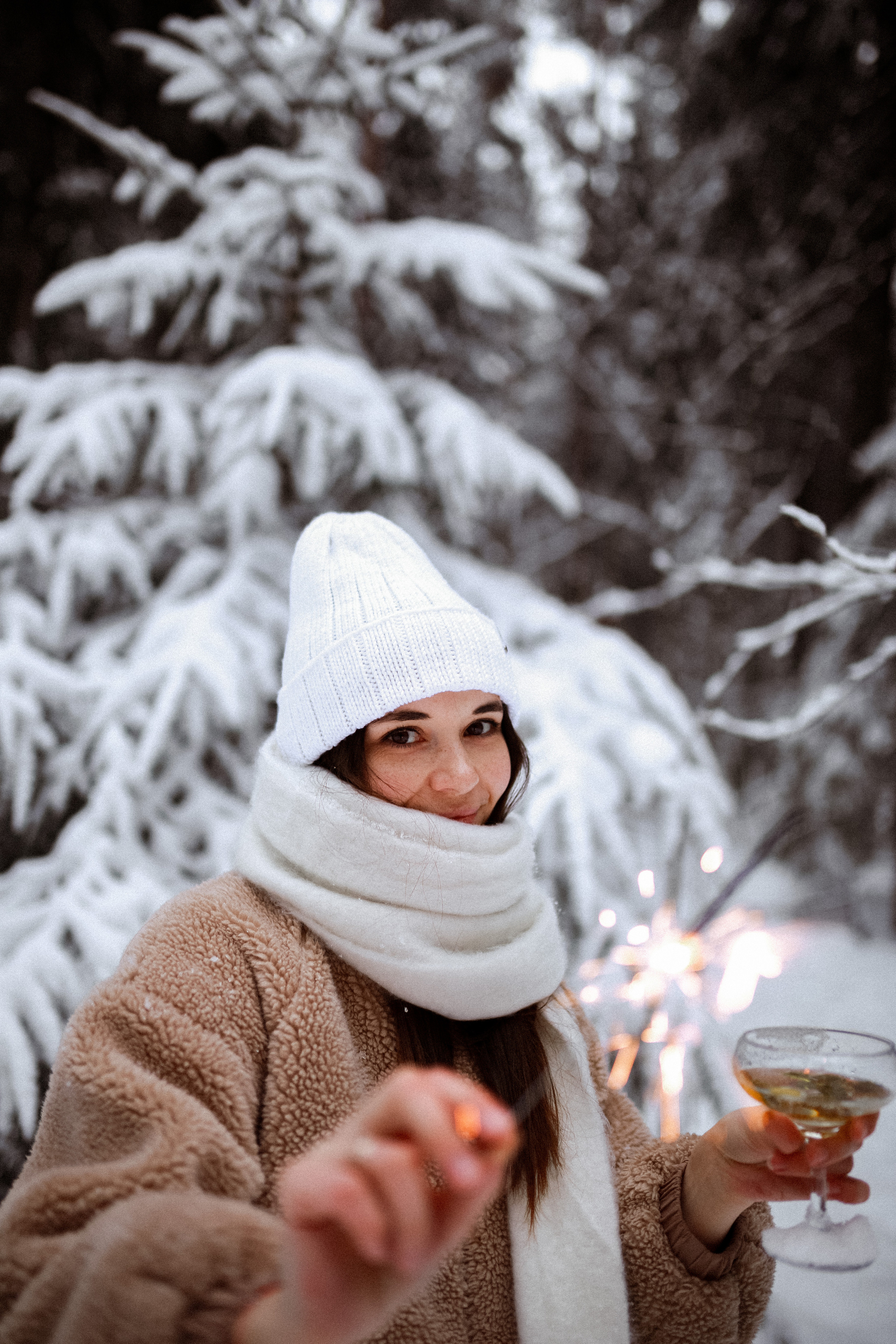 Полина. Съёмка в зимнем лесу. Фотограф НОГИНСК, Москва, Анастасия Белая