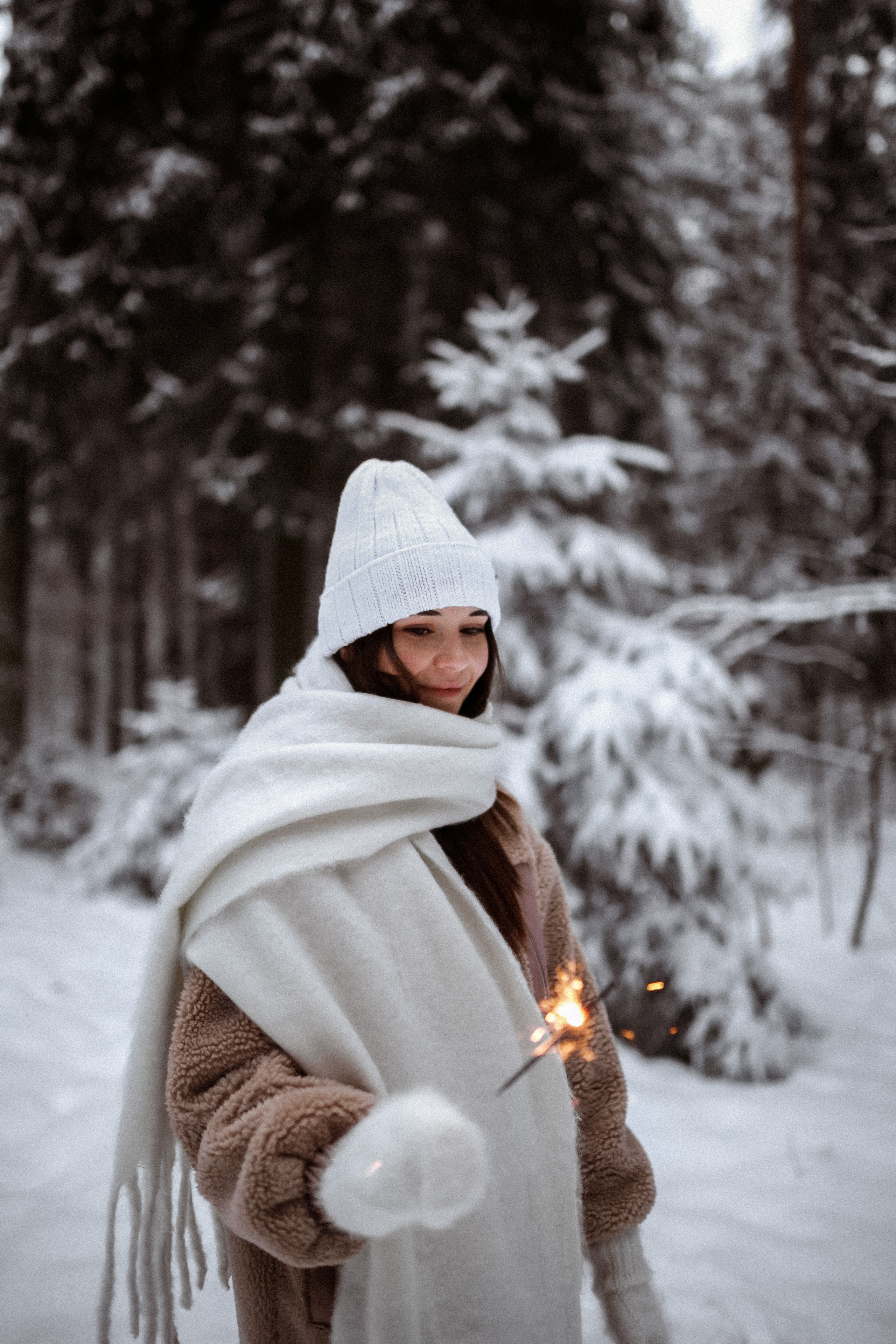 Полина. Съёмка в зимнем лесу. Фотограф НОГИНСК, Москва, Анастасия Белая