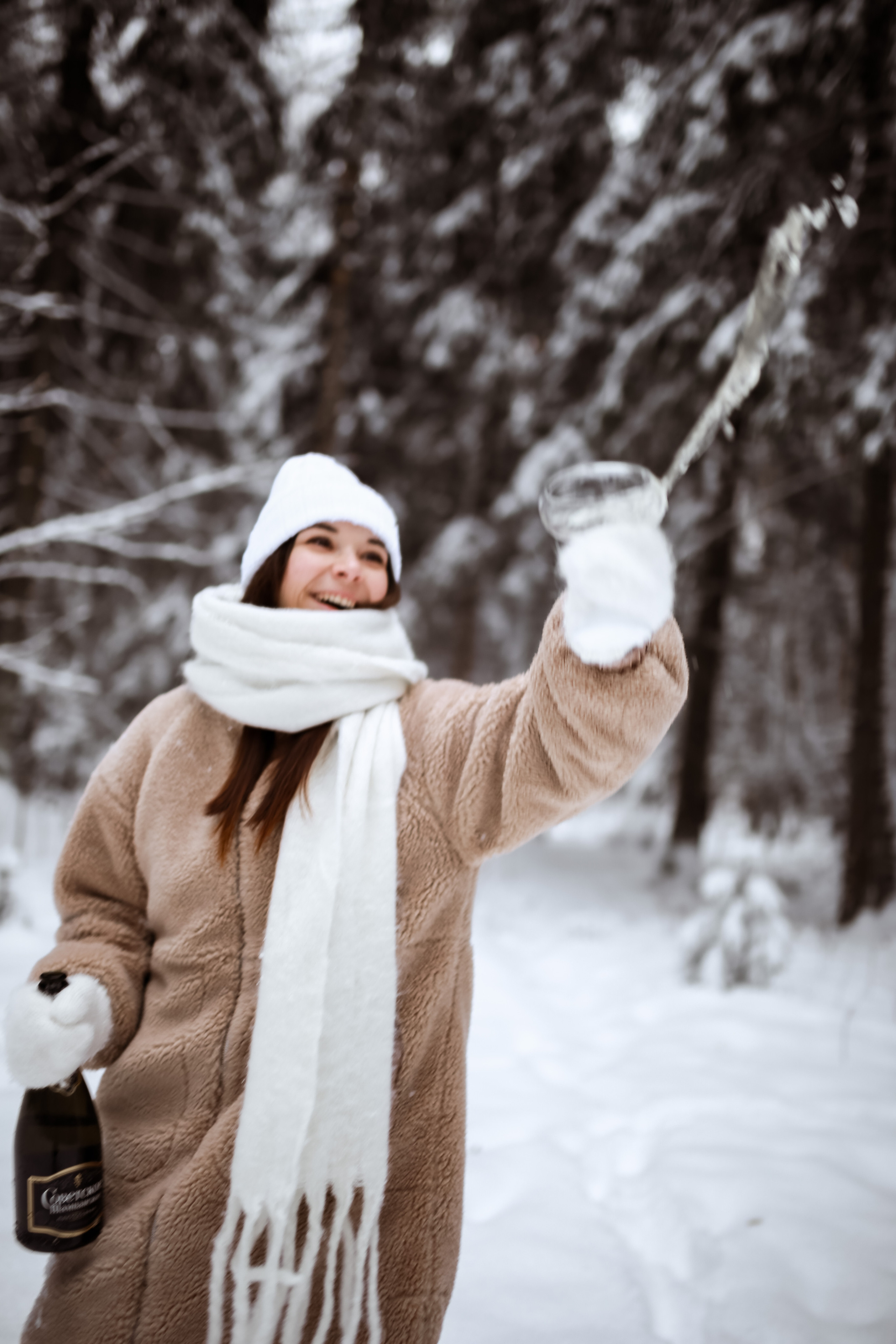 Полина. Съёмка в зимнем лесу. Фотограф НОГИНСК, Москва, Анастасия Белая