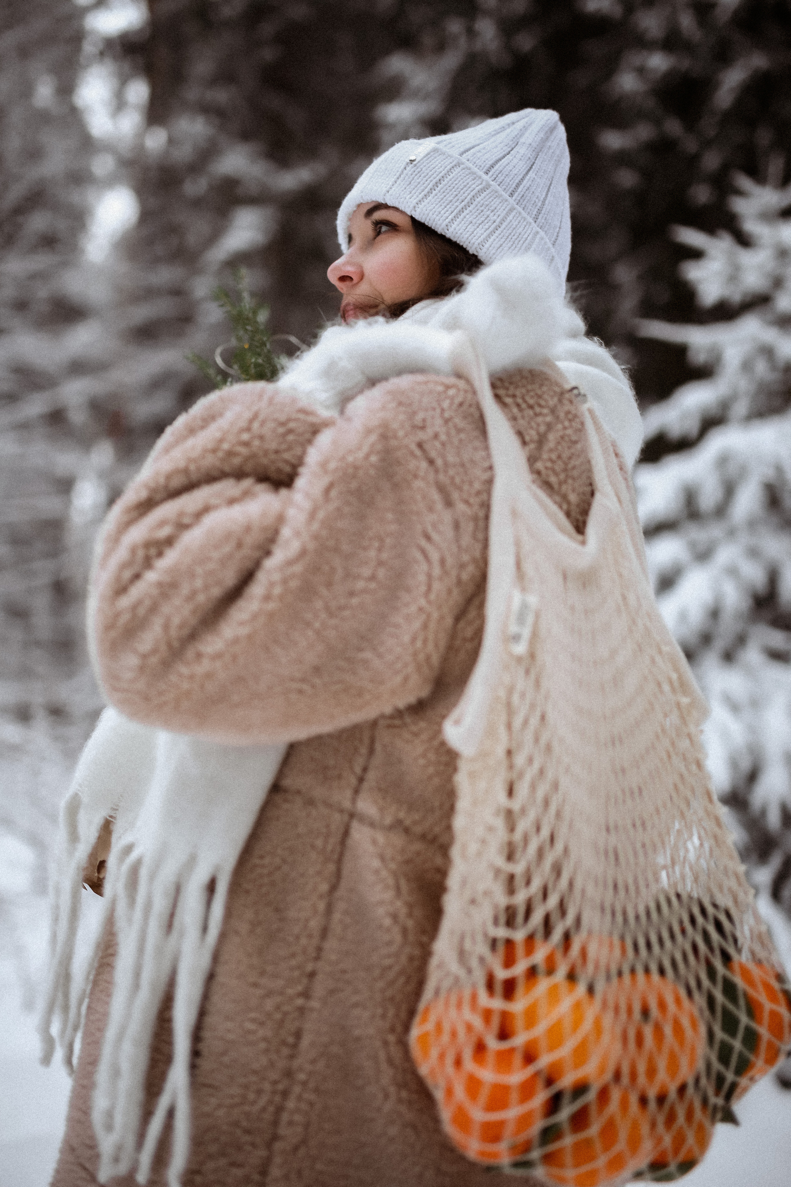 Полина. Съёмка в зимнем лесу. Фотограф НОГИНСК, Москва, Анастасия Белая