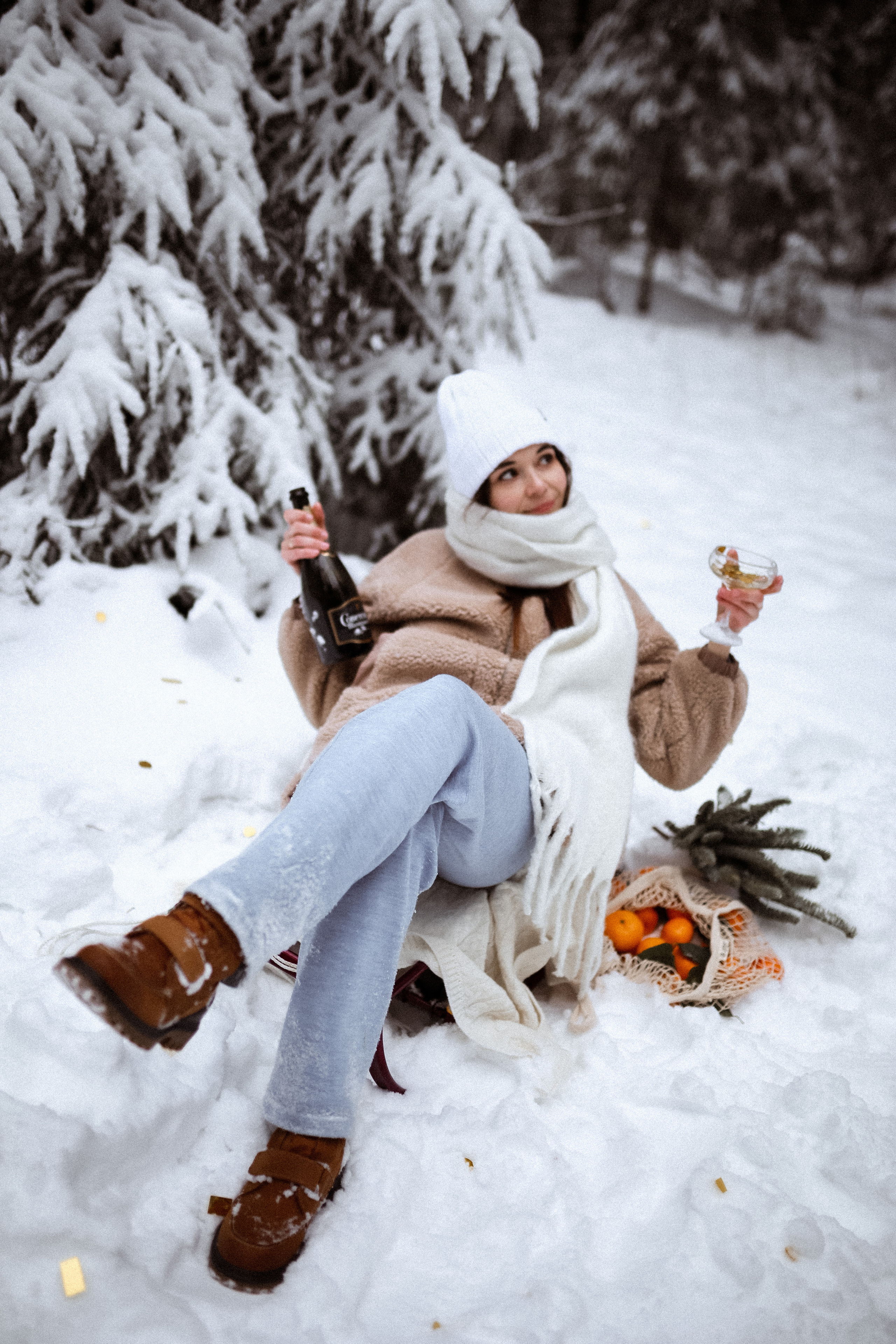 Полина. Съёмка в зимнем лесу. Фотограф НОГИНСК, Москва, Анастасия Белая