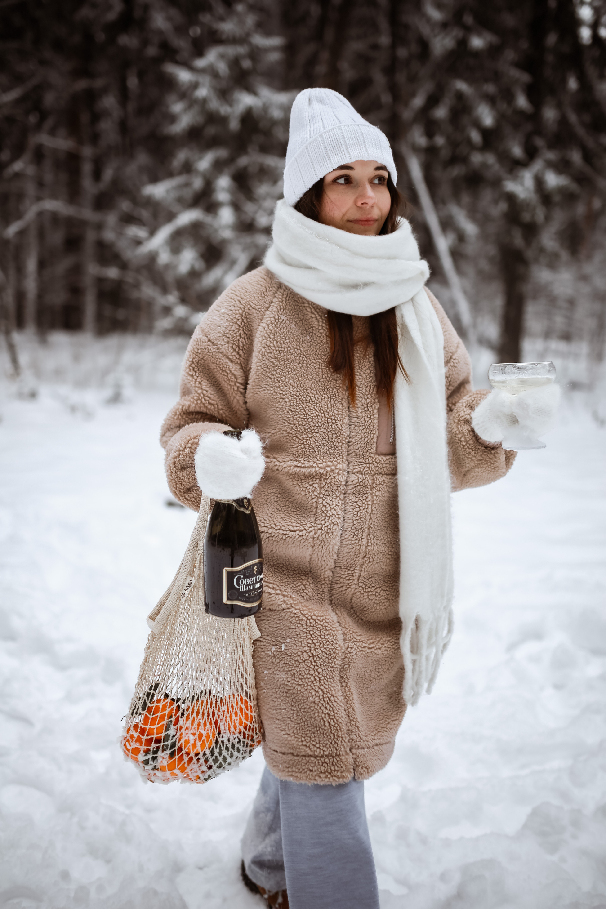 Полина. Съёмка в зимнем лесу. Фотограф НОГИНСК, Москва, Анастасия Белая