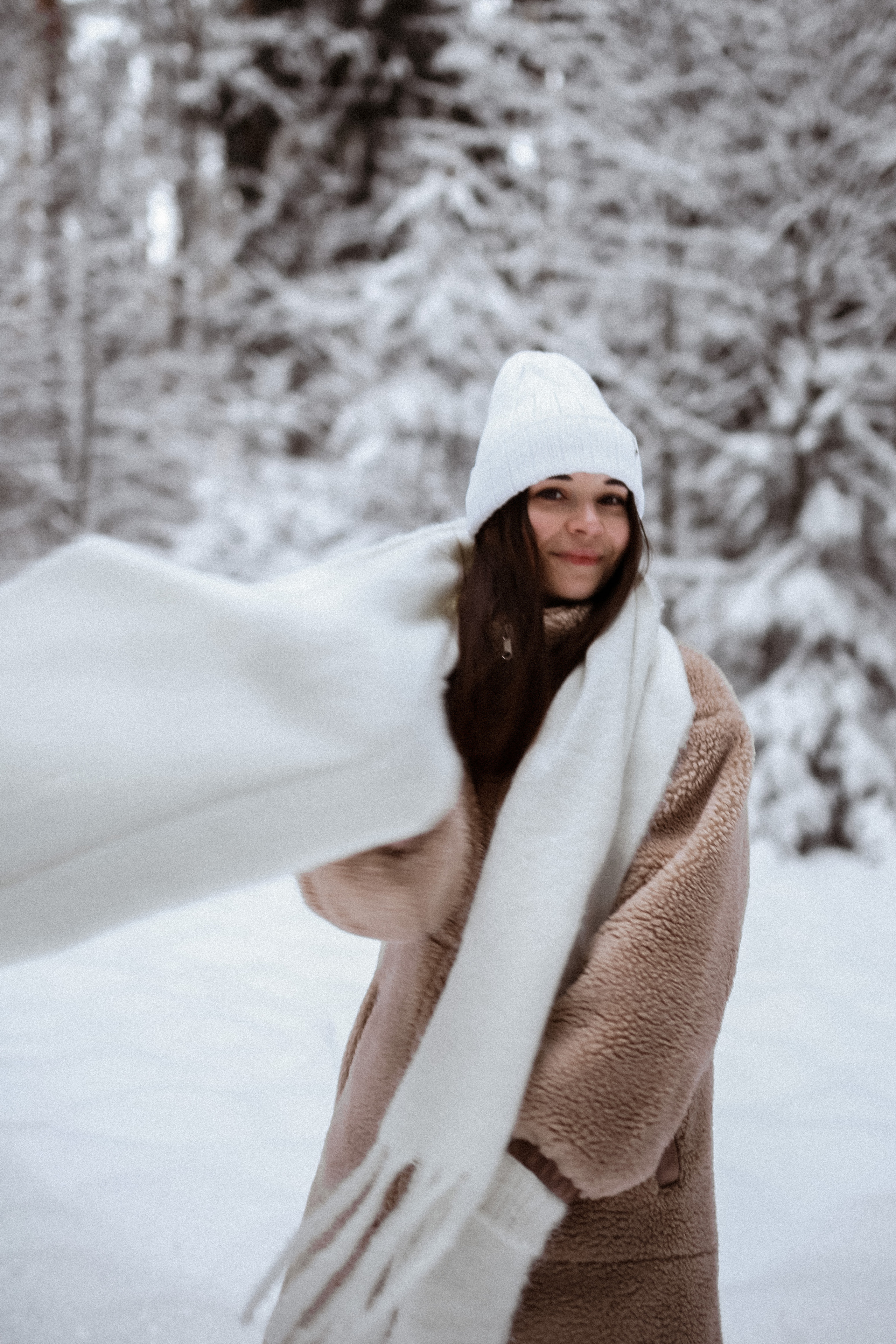 Полина. Съёмка в зимнем лесу. Фотограф НОГИНСК, Москва, Анастасия Белая