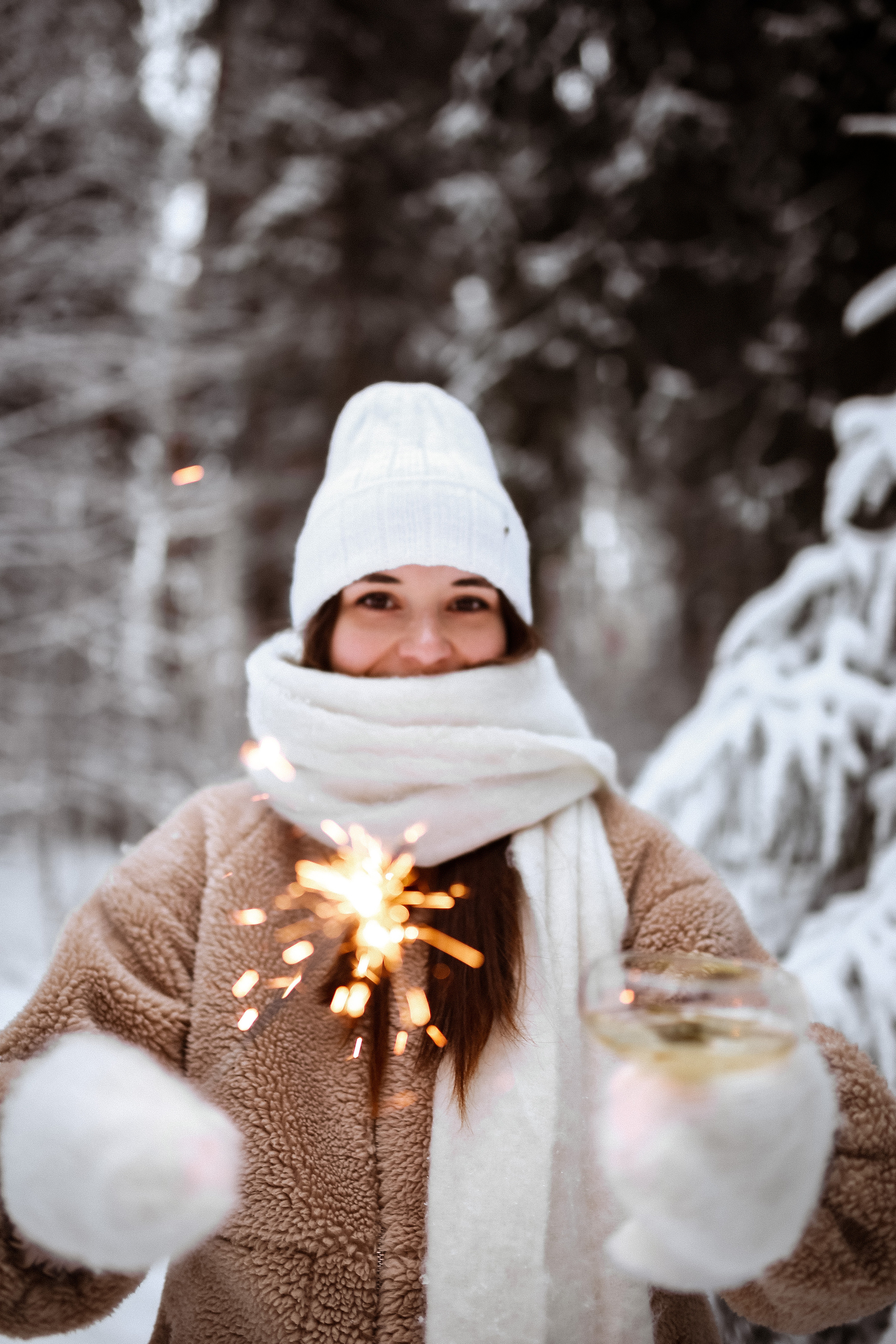 Полина. Съёмка в зимнем лесу. Фотограф НОГИНСК, Москва, Анастасия Белая
