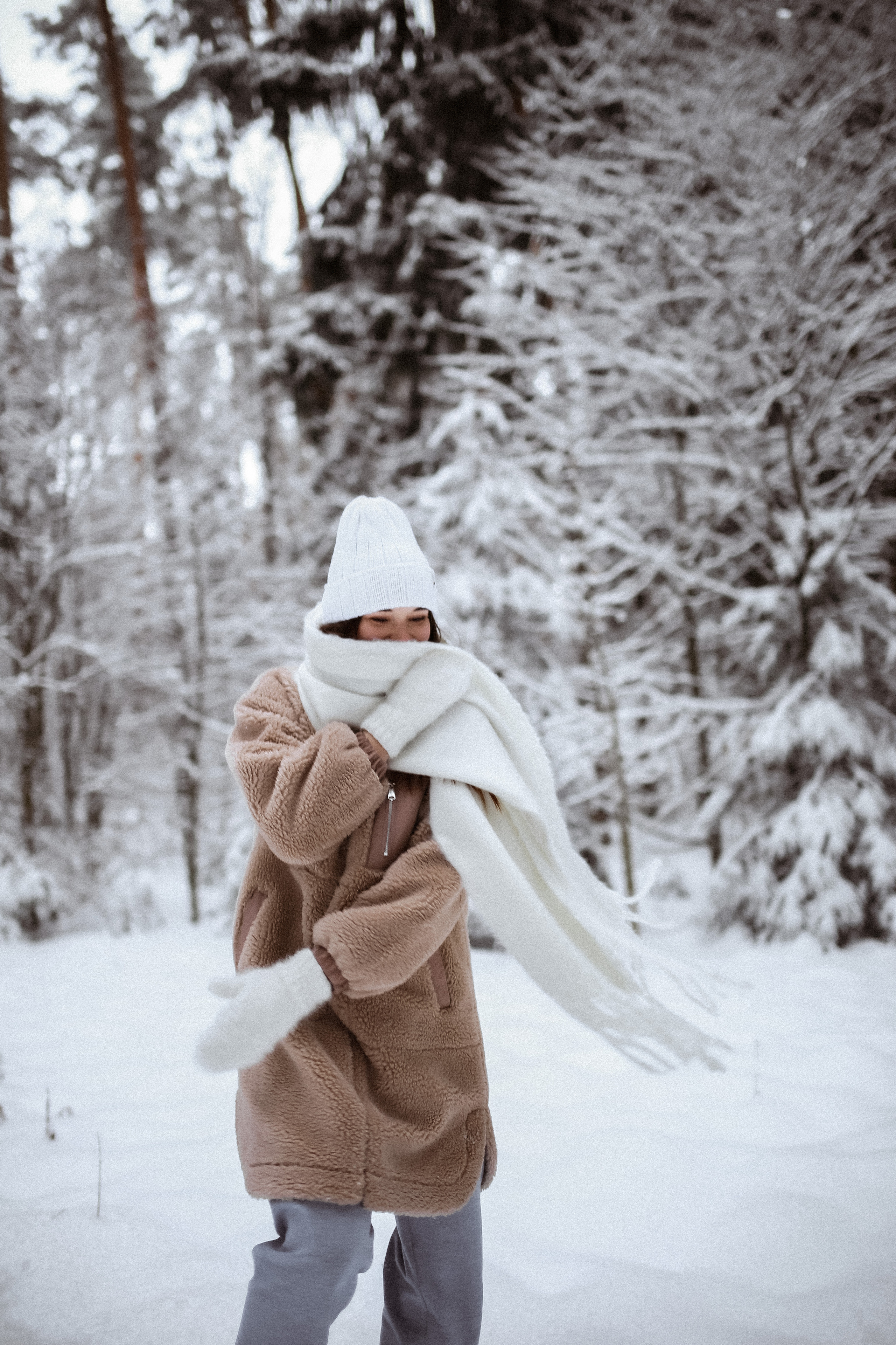 Полина. Съёмка в зимнем лесу. Фотограф НОГИНСК, Москва, Анастасия Белая
