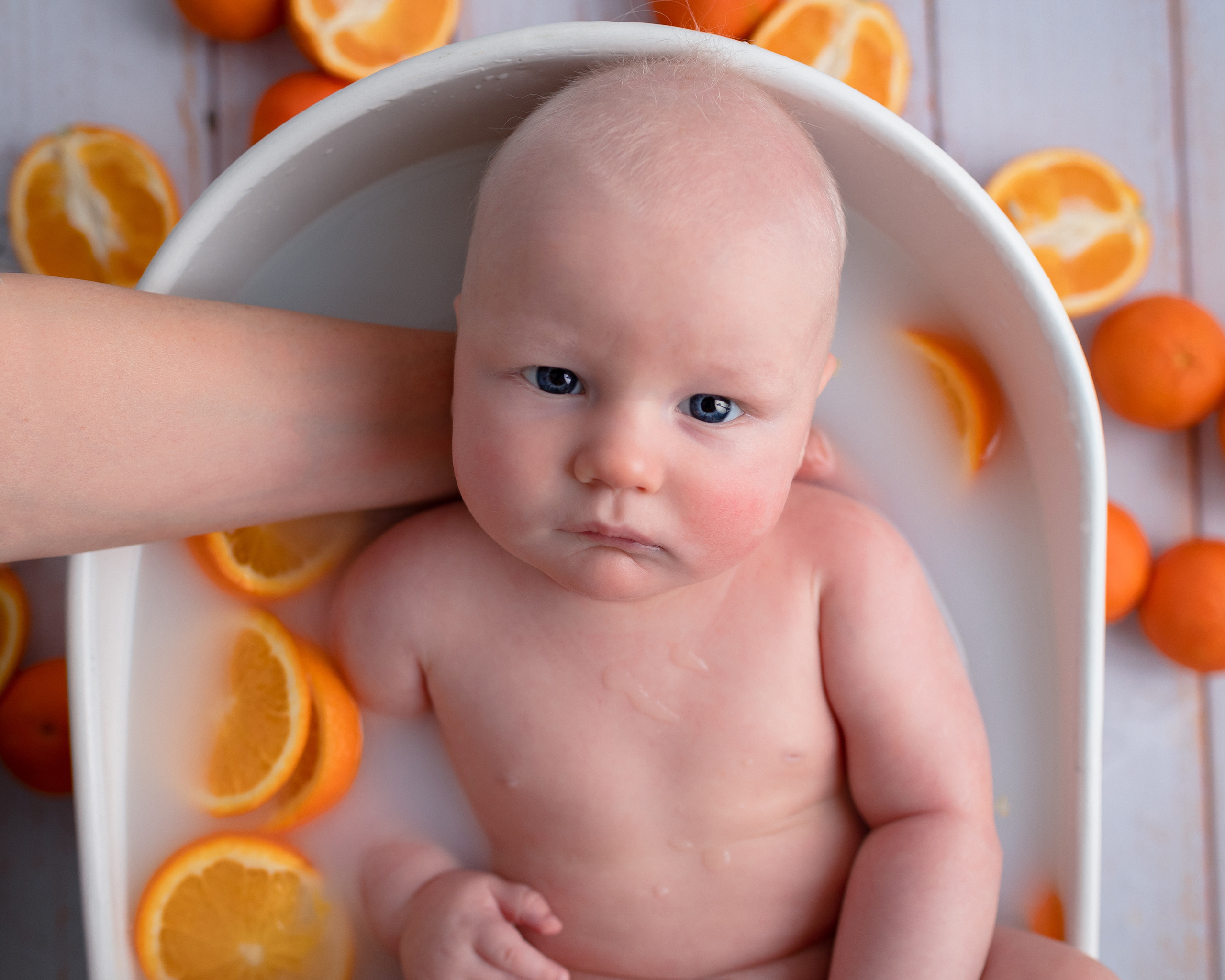 Купание в ванночке от 3-6 месяцев. Newborn Фотограф в Твери