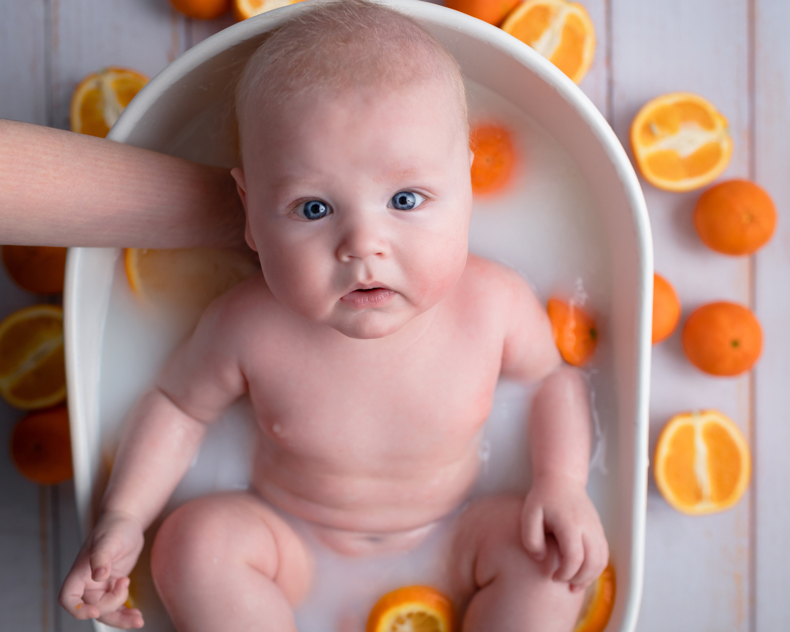 Купание в ванночке от 3-6 месяцев. Newborn Фотограф в Твери