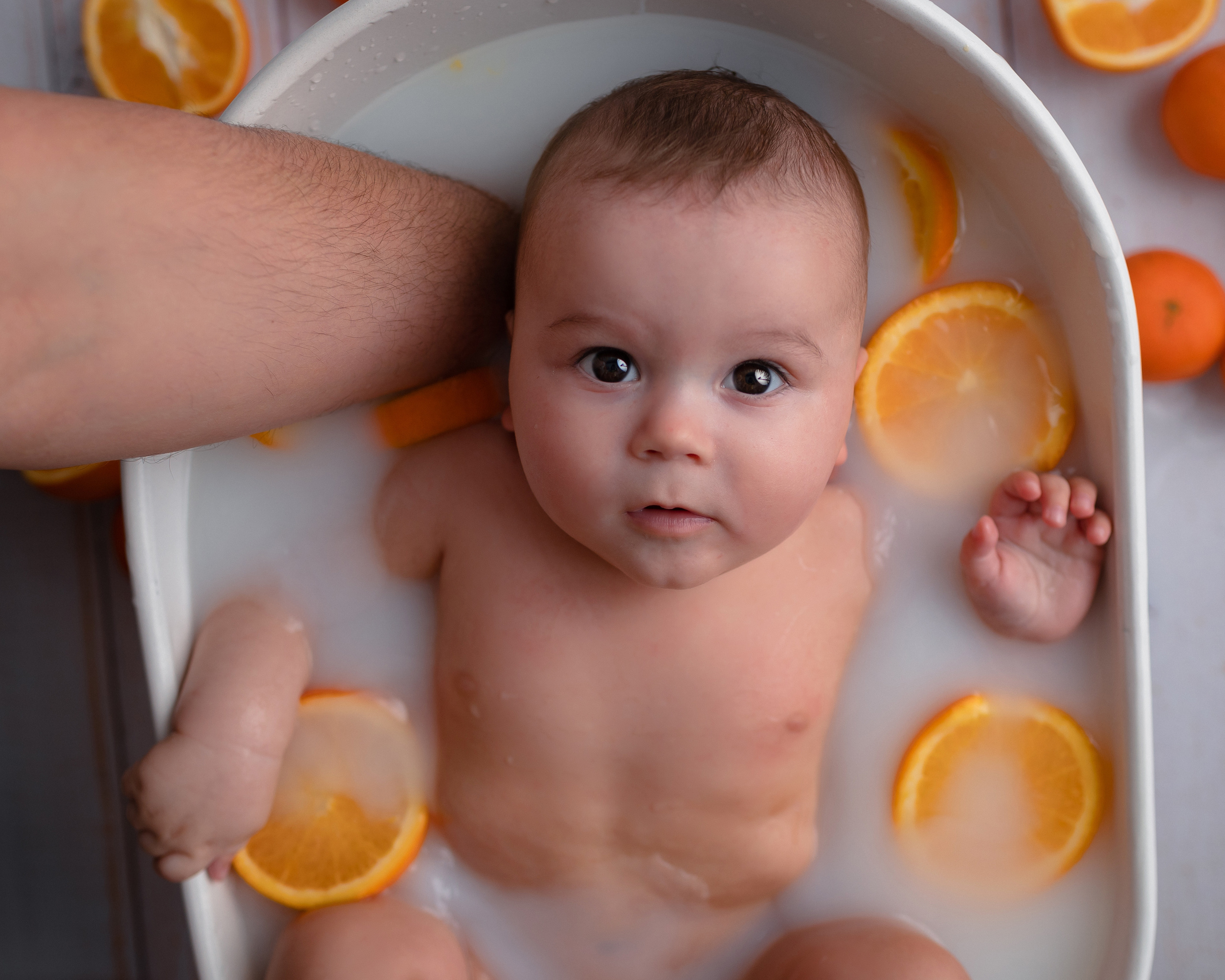 Купание в ванночке от 3-6 месяцев. Newborn Фотограф в Твери