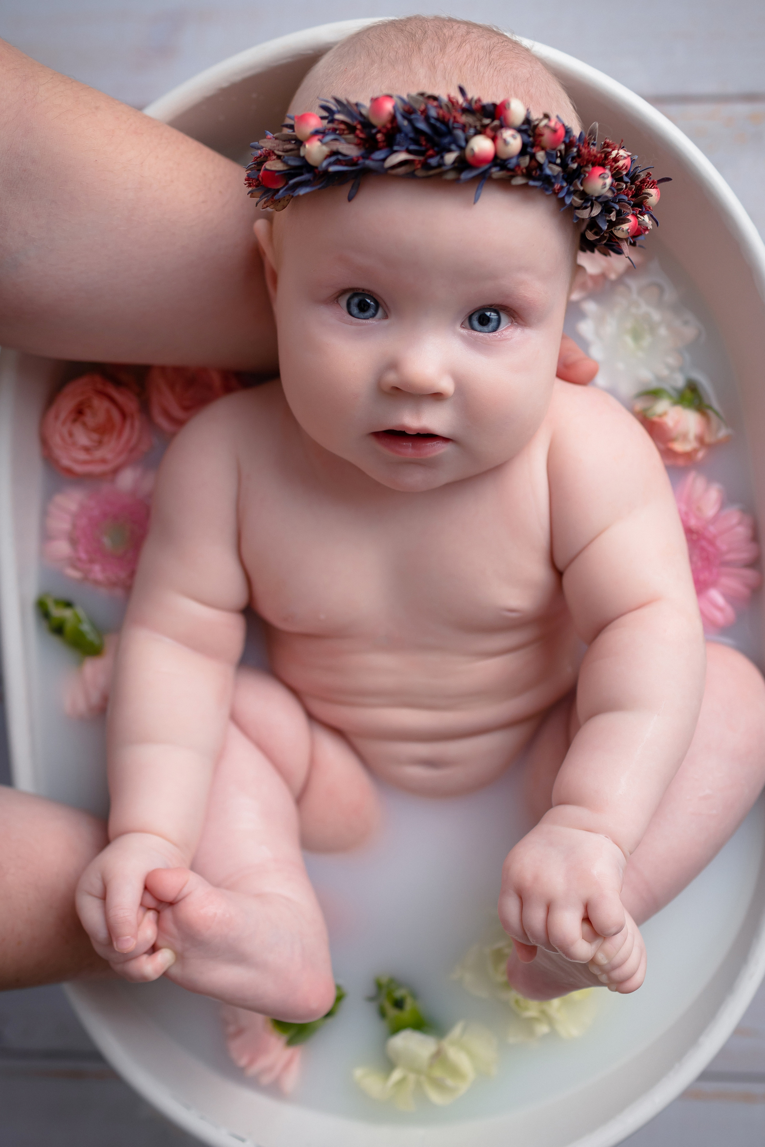 Купание в ванночке от 3-6 месяцев. Newborn Фотограф в Твери