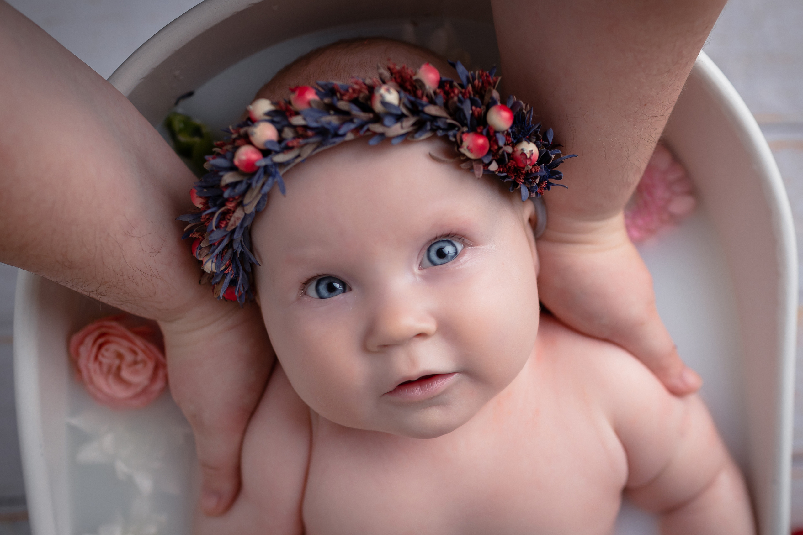 Купание в ванночке от 3-6 месяцев. Newborn Фотограф в Твери