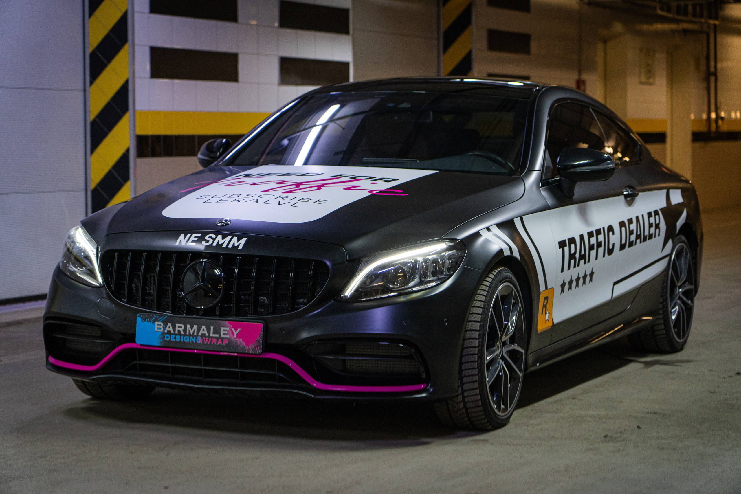 Винилография на Mercedes Benz C43 AMG. Студия дизайна и оклейки авто Barmaley Design