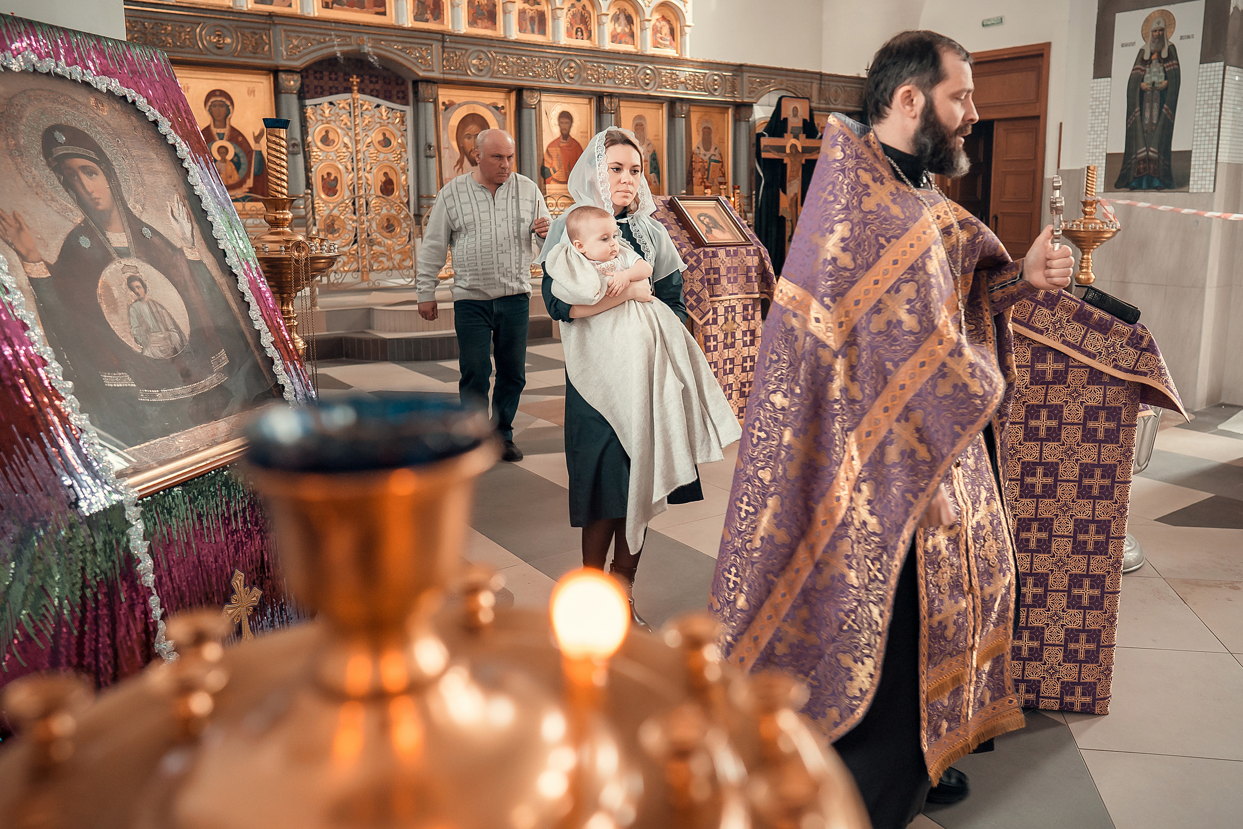 ТАИНСТВО КРЕЩЕНИЯ КСЕНИИ ХРАМ ФЕОДОРА ТИРОНА. Фотограф на Крещение и Венчание в Красноярске Рамазанова Юлия