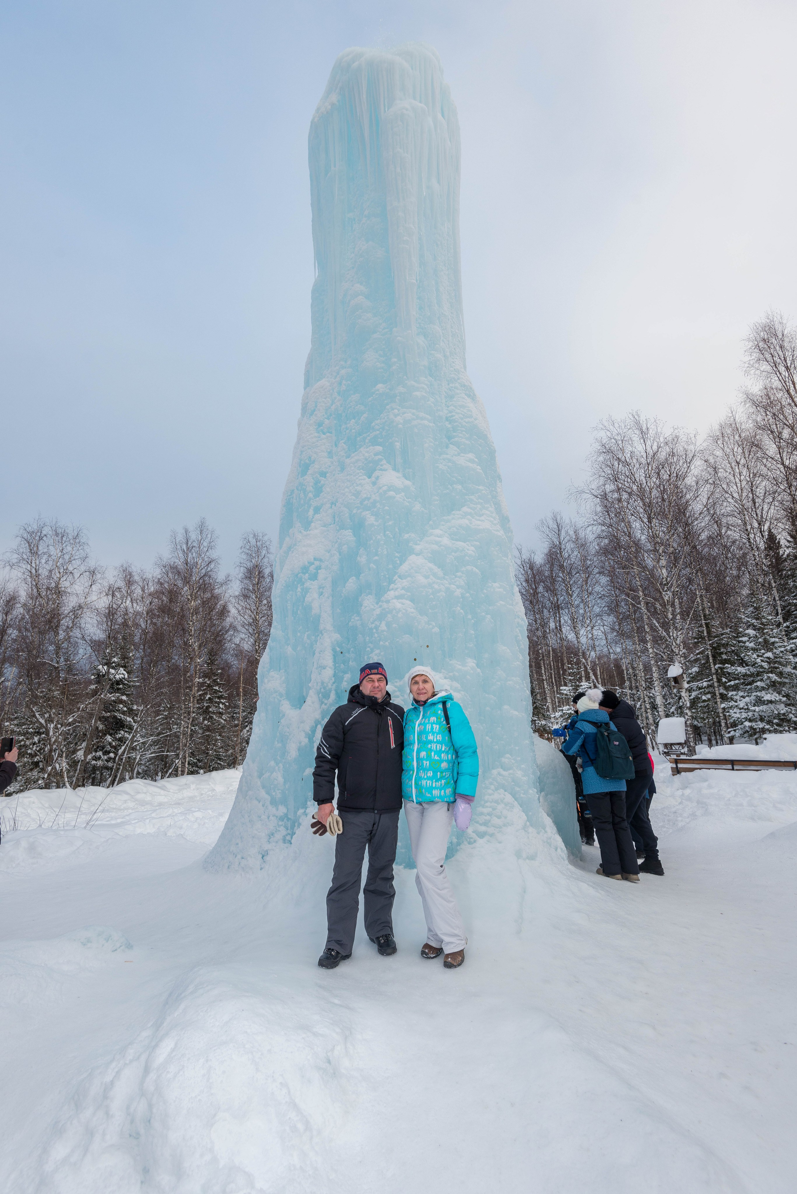 Таганай Семибратка, Парк Бажова, ледяной фонтан 06.01.2024. Свадебный фотограф на Урале Виктор Соколов