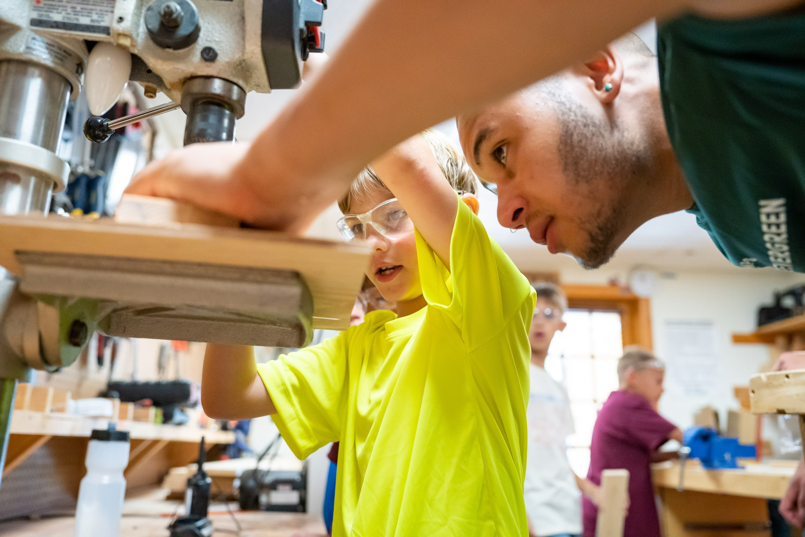 Daily Activity - Woodshop. Summer 2023 – Kenwood & Evergreen Camps, New Hampshire.