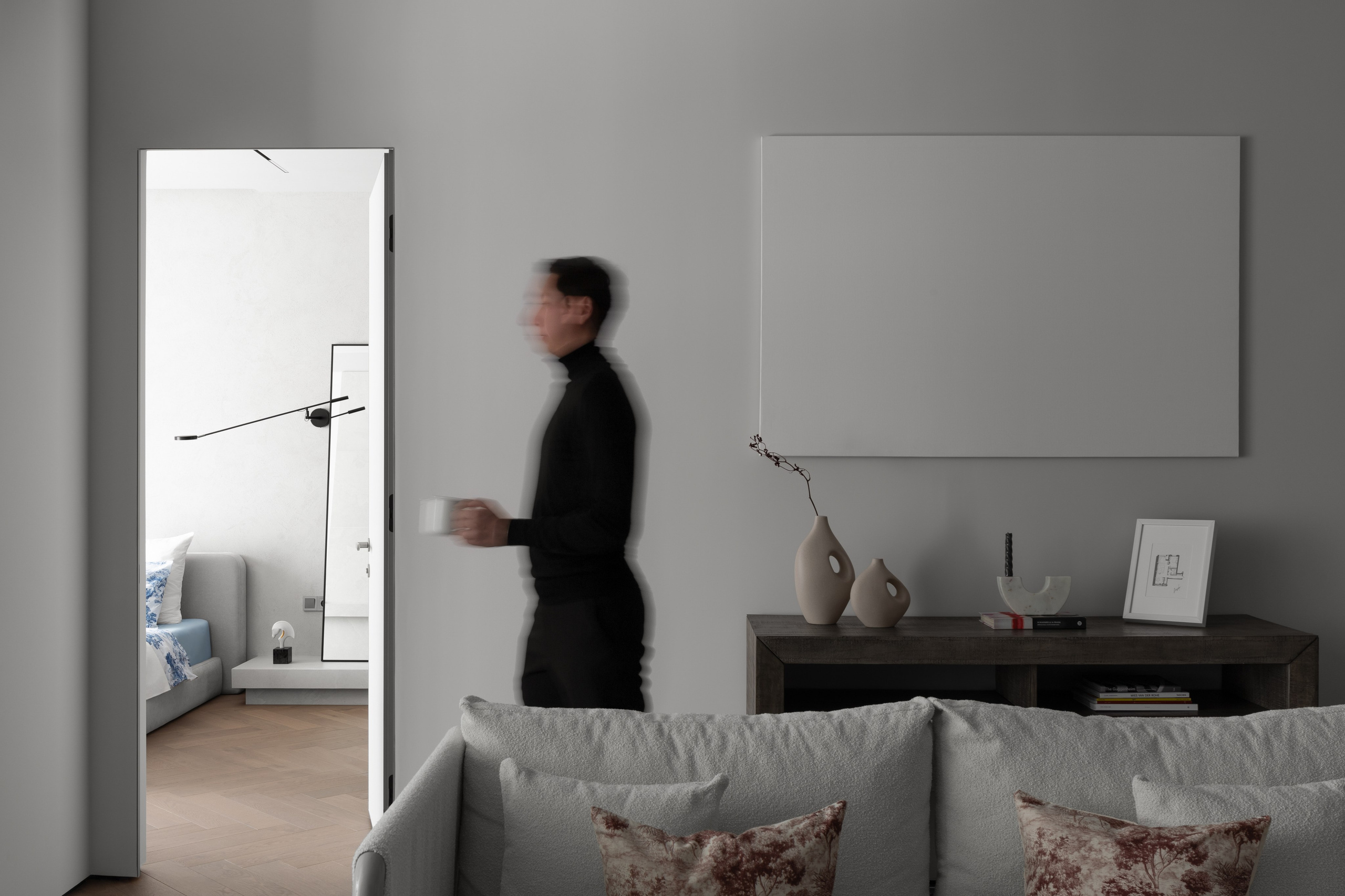 Фотосъёмка интерьера современной квартиры, japandi стиль.