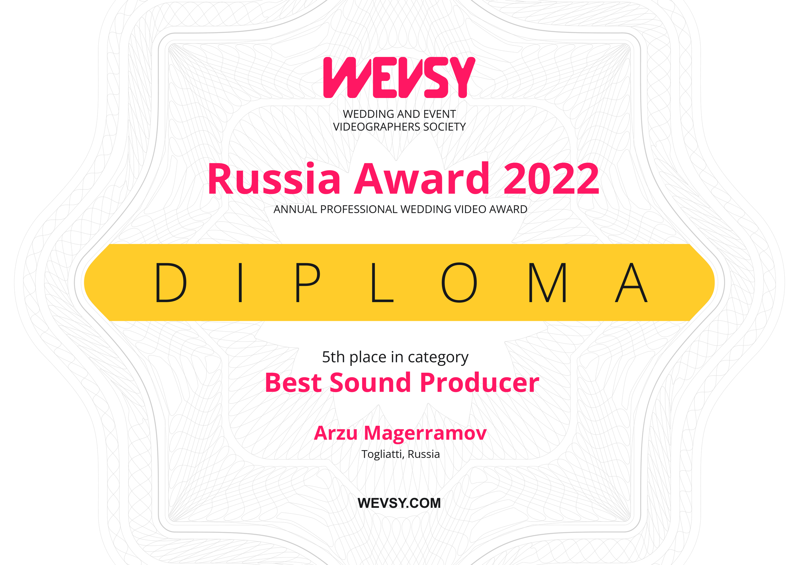 НАГРАДЫ. Свадебный фотограф и видеограф в Тольятти, Самаре и Москве — Арзу Магеррамов