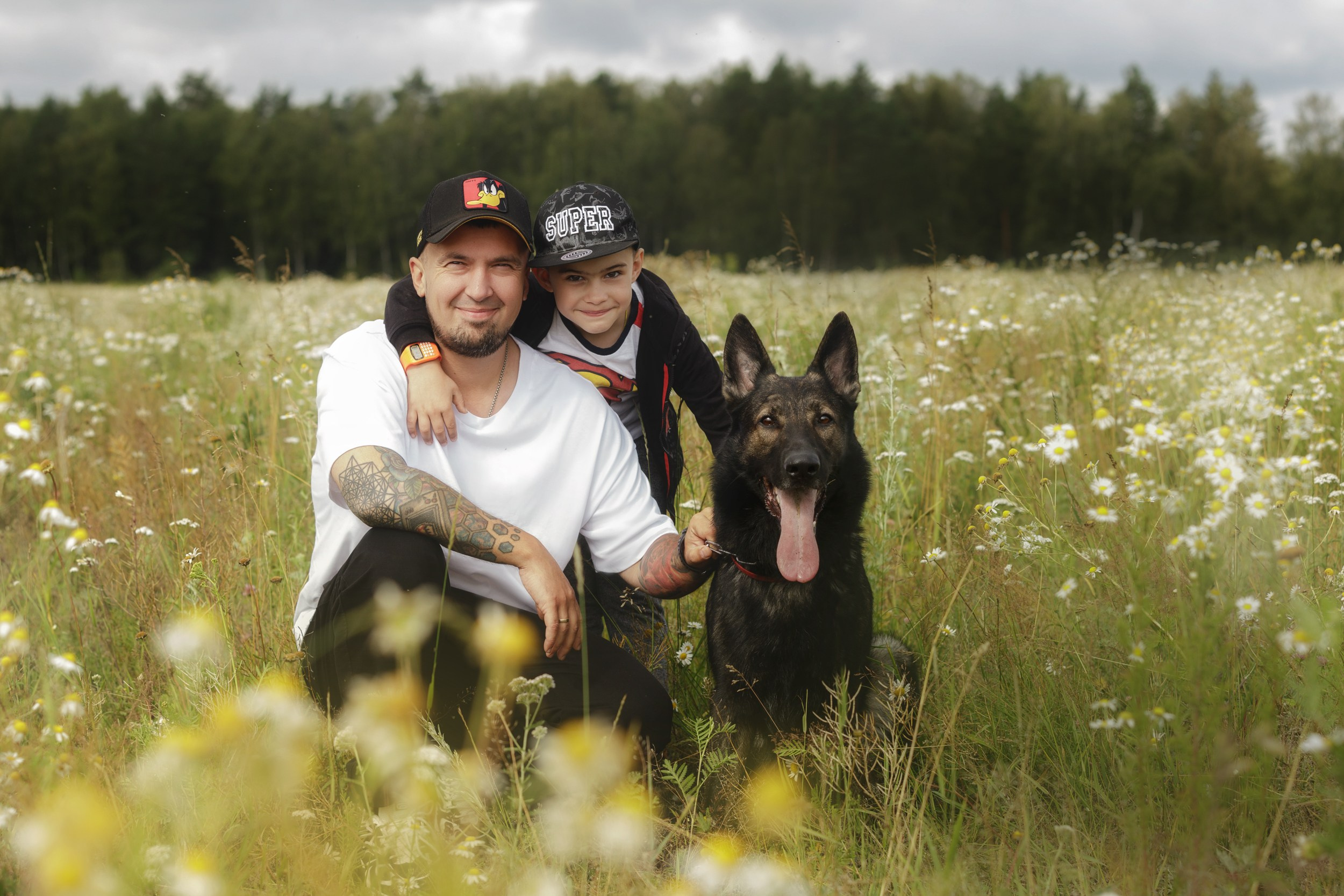 Буся и его семья. Семейная фотосессия на природе. Фотограф-анималист в Калуге Мария Шерскова
