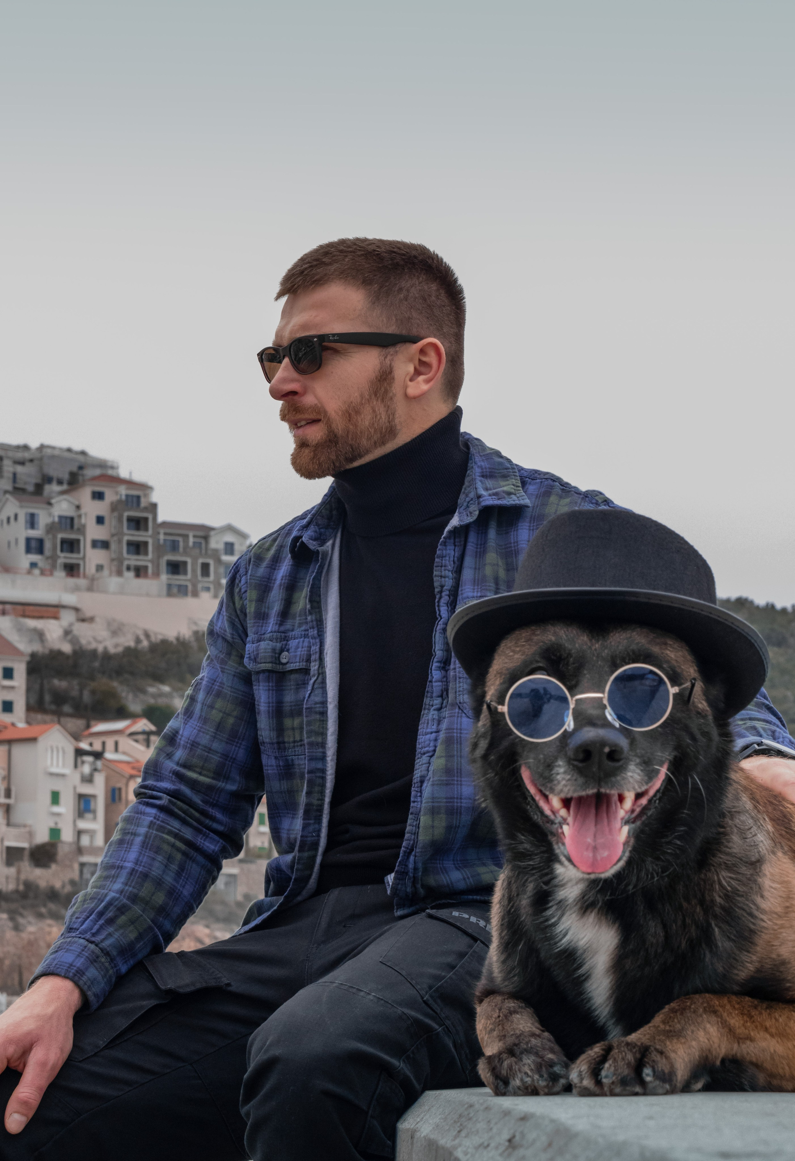 Photoshoot with a dog in Montenegro. Portrait photographer in Tivat Montenegro Katerina Kirsanova