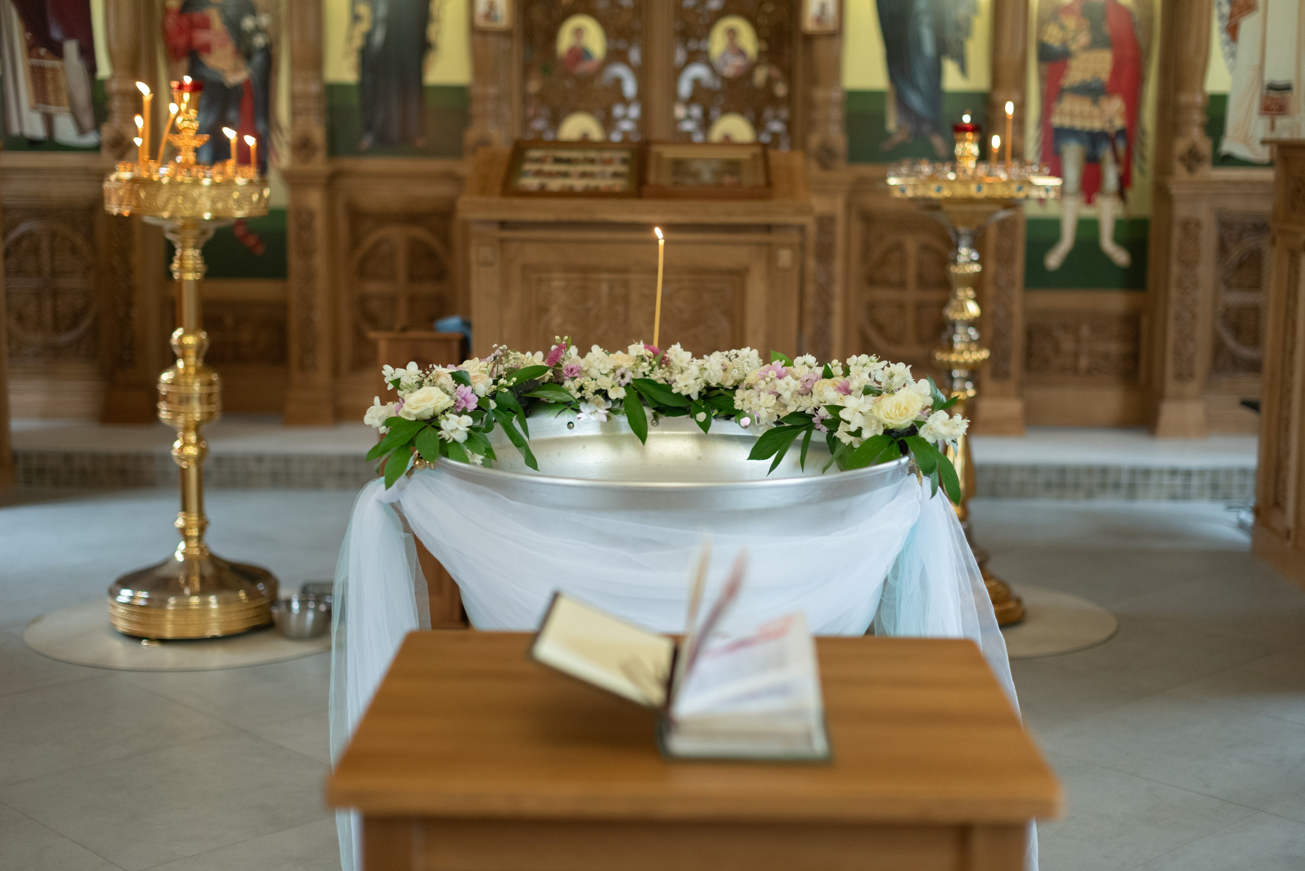 Украшение купели. Фотограф Крещения и Венчания. Минск и другие города. Почтенная Наташа