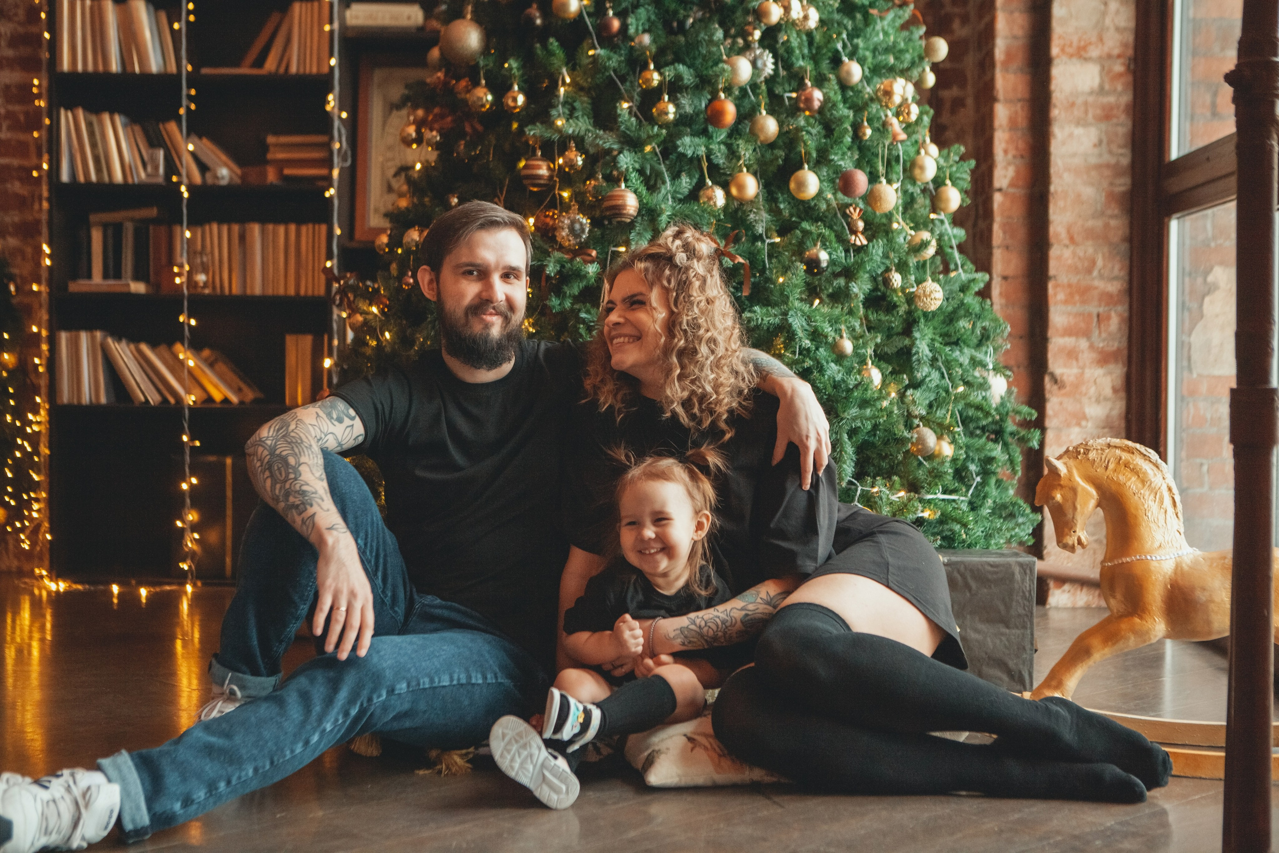 Новогодняя семейная фотосессия в студии. Фотограф Ольга Ефремова