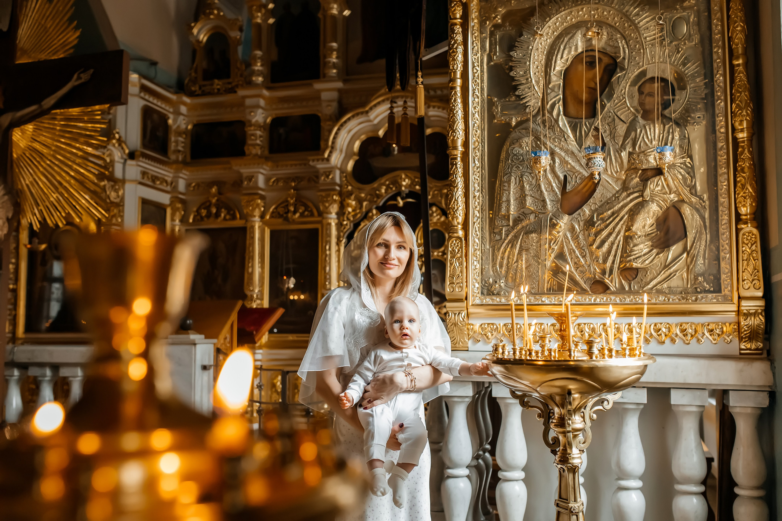 Крещение Савелия в Храме Рождества Иоанна Предтечи на Пресне. Фотограф на крещение и венчание Москва  Надежда Баланина
