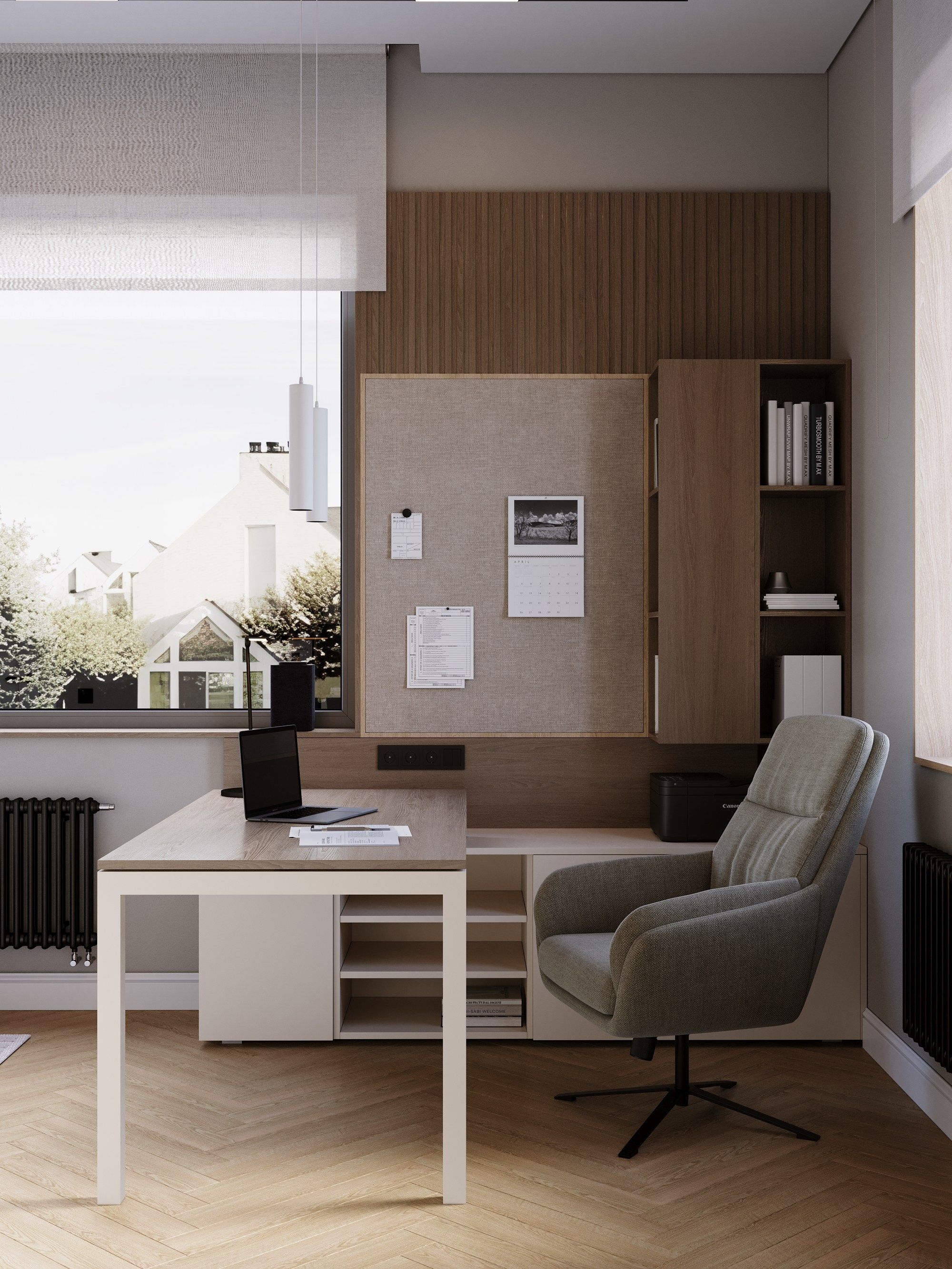 Кабинет в доме. Клиент Мудрова Илона. Евгений Пырков — 3d визуализатор интерьеров и экстерьеров России