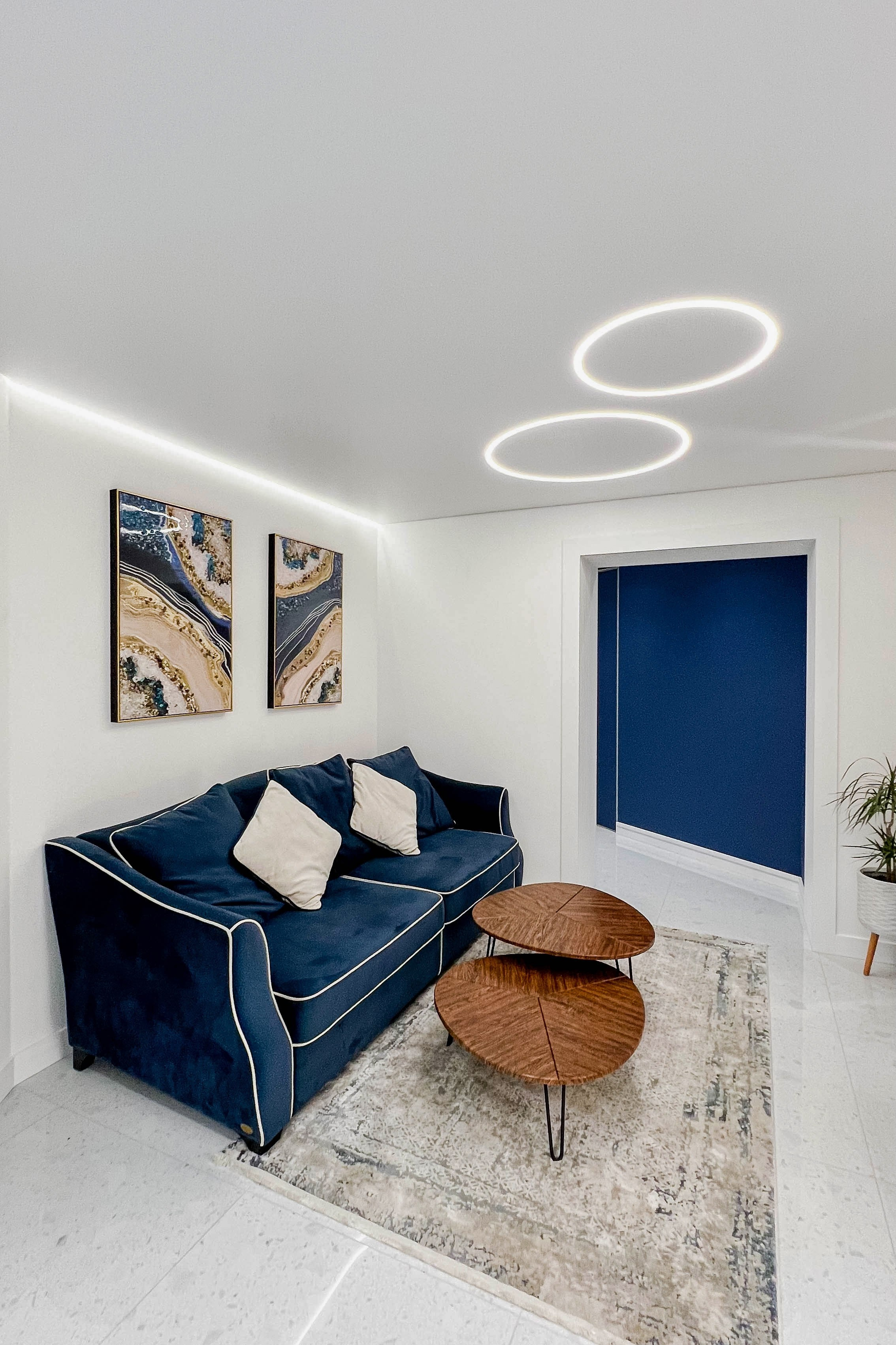 The apartment is in a modern style