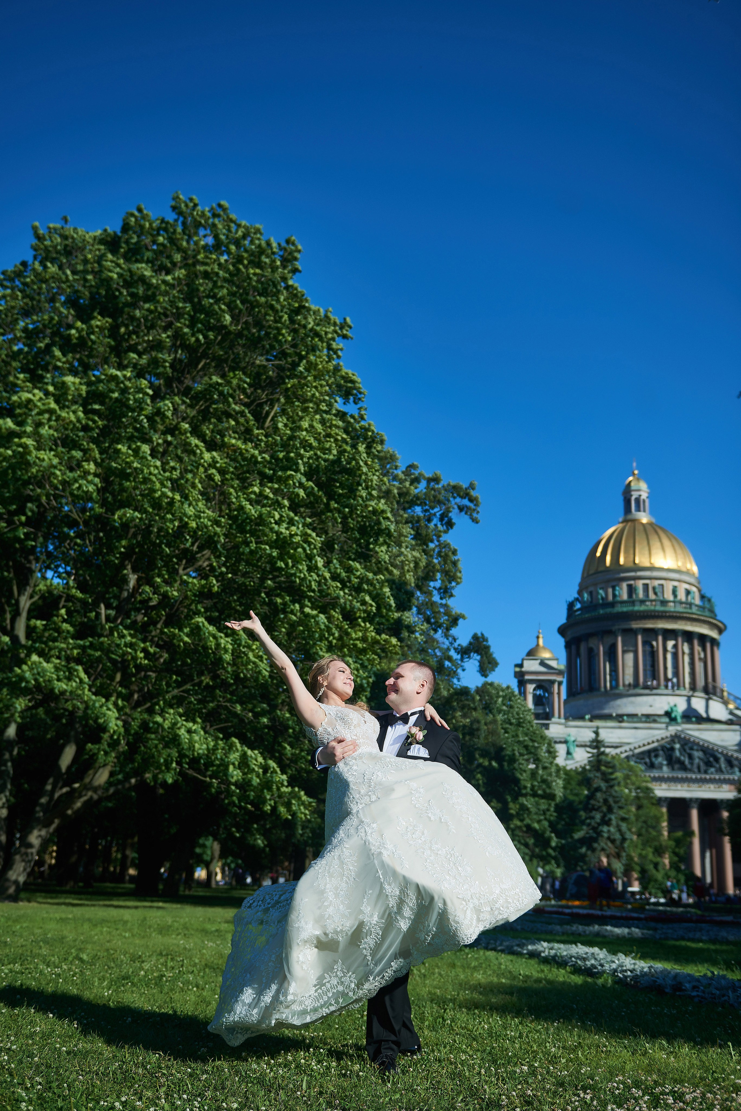 Юлия и Антон (Первый Дворец Бракосочетания, прогулка на Елагином острове). Портретный, семейный и свадебный фотограф в Санкт-Петербурге и в Пушкине Ширяев Денис