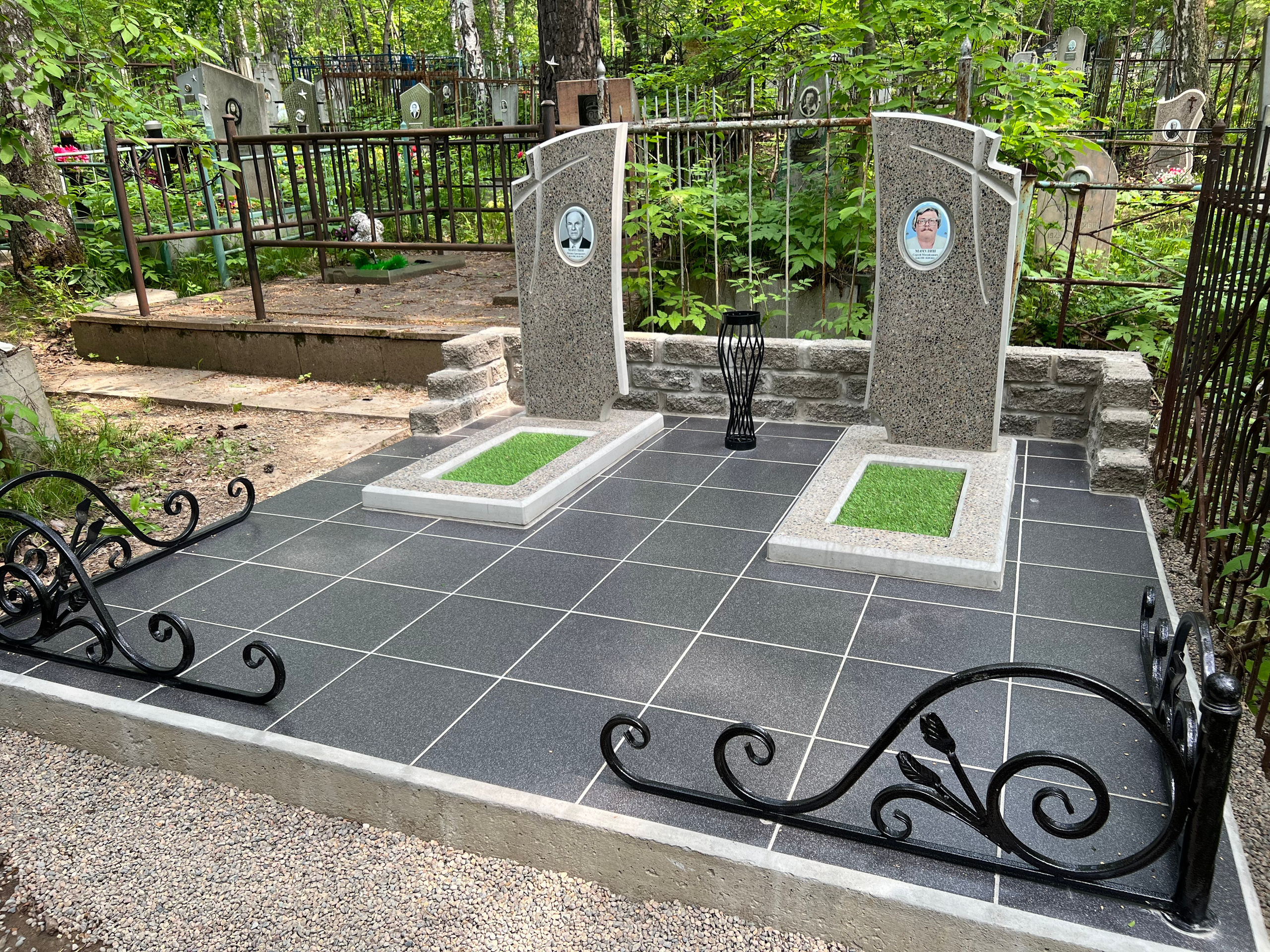 Благоустройство (наши работы). ГРАНИТ26 Ритуальные услуги Железногорск. Благоустройство могил, продажа памятников