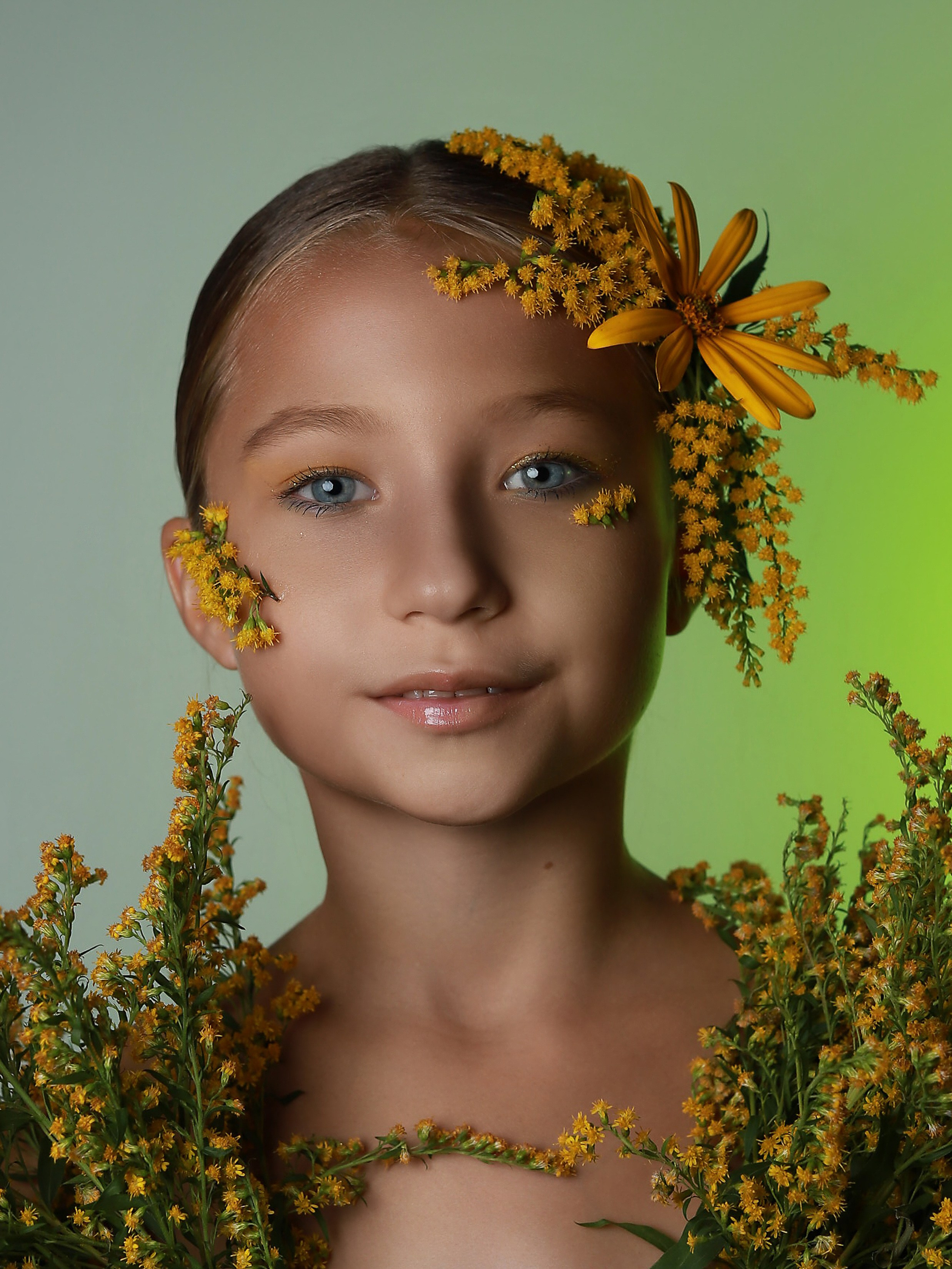 Портреты с цветами. Фотограф Юлия Мальцева