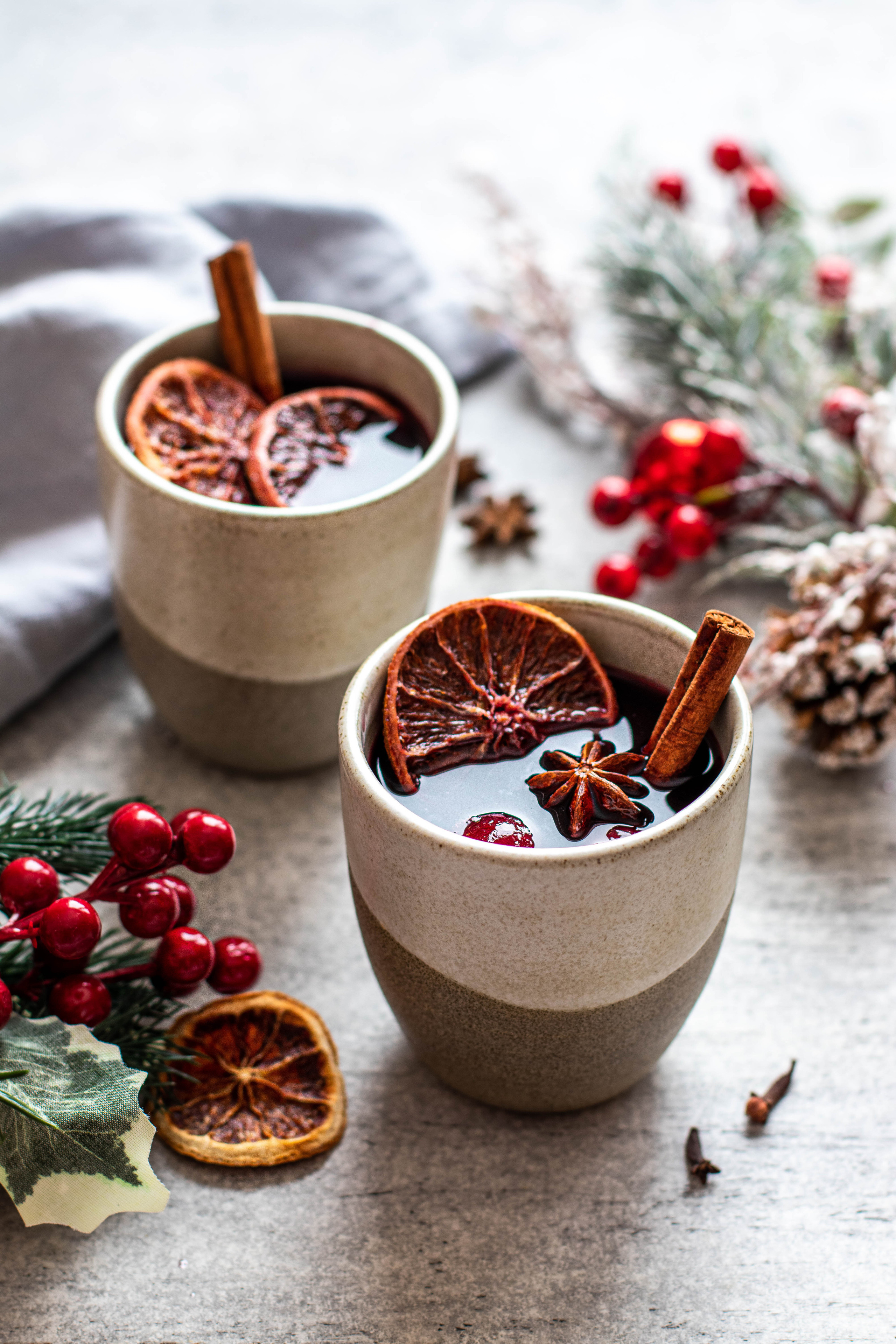 Фуд-съемка Клюквенный глинтвейн