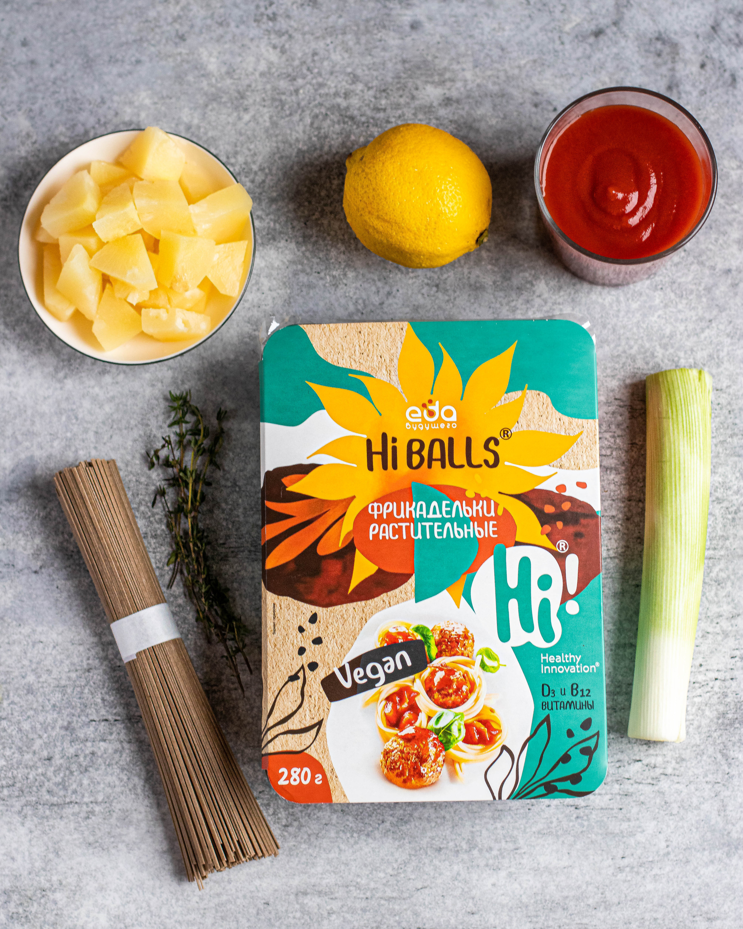 Съемка раскладки продуктов