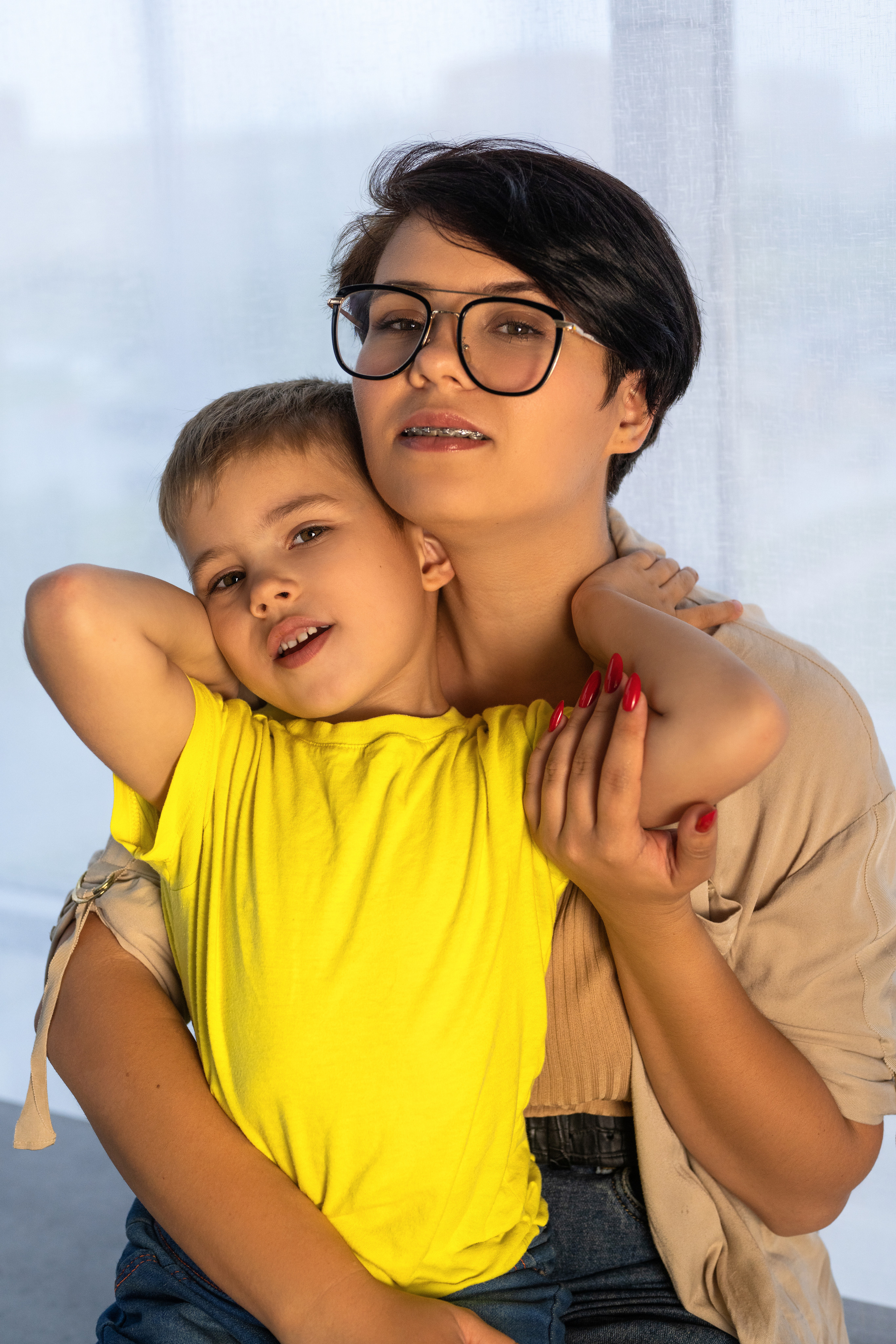 Семейная съёмка мамы с сыном