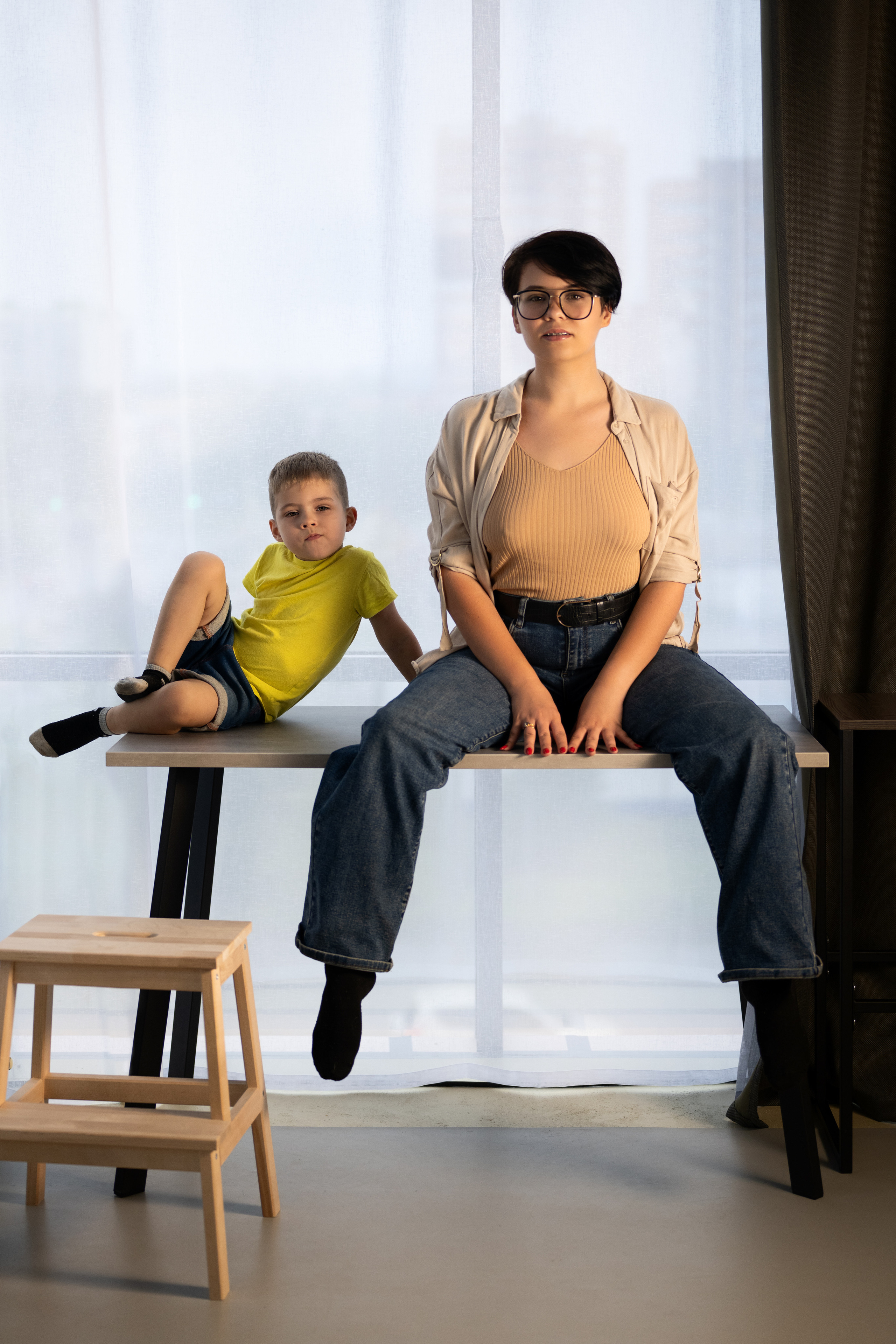 Семейная съёмка мамы с сыном