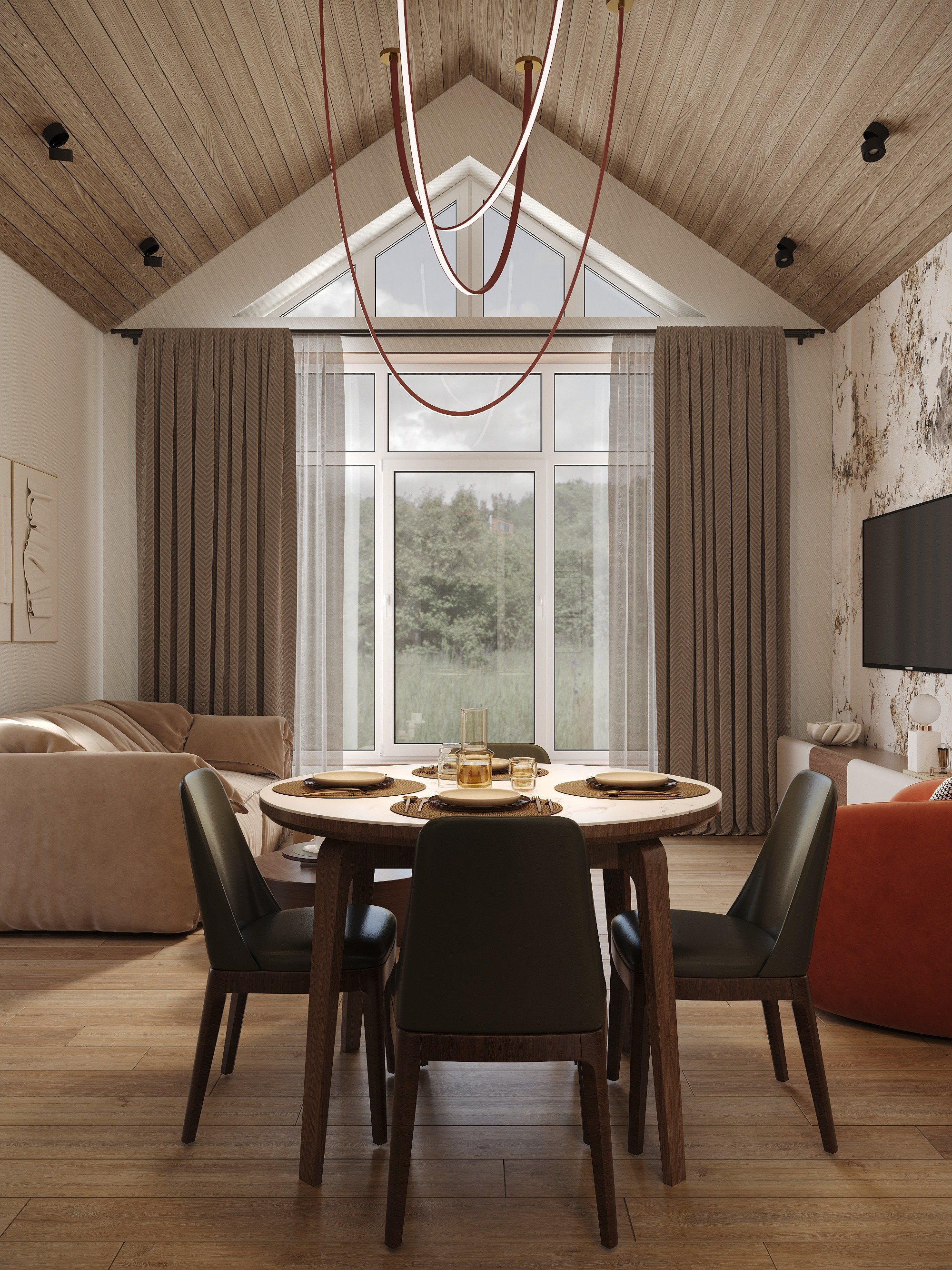 Дизайн проект дома «Лесной рассвет». Annything design