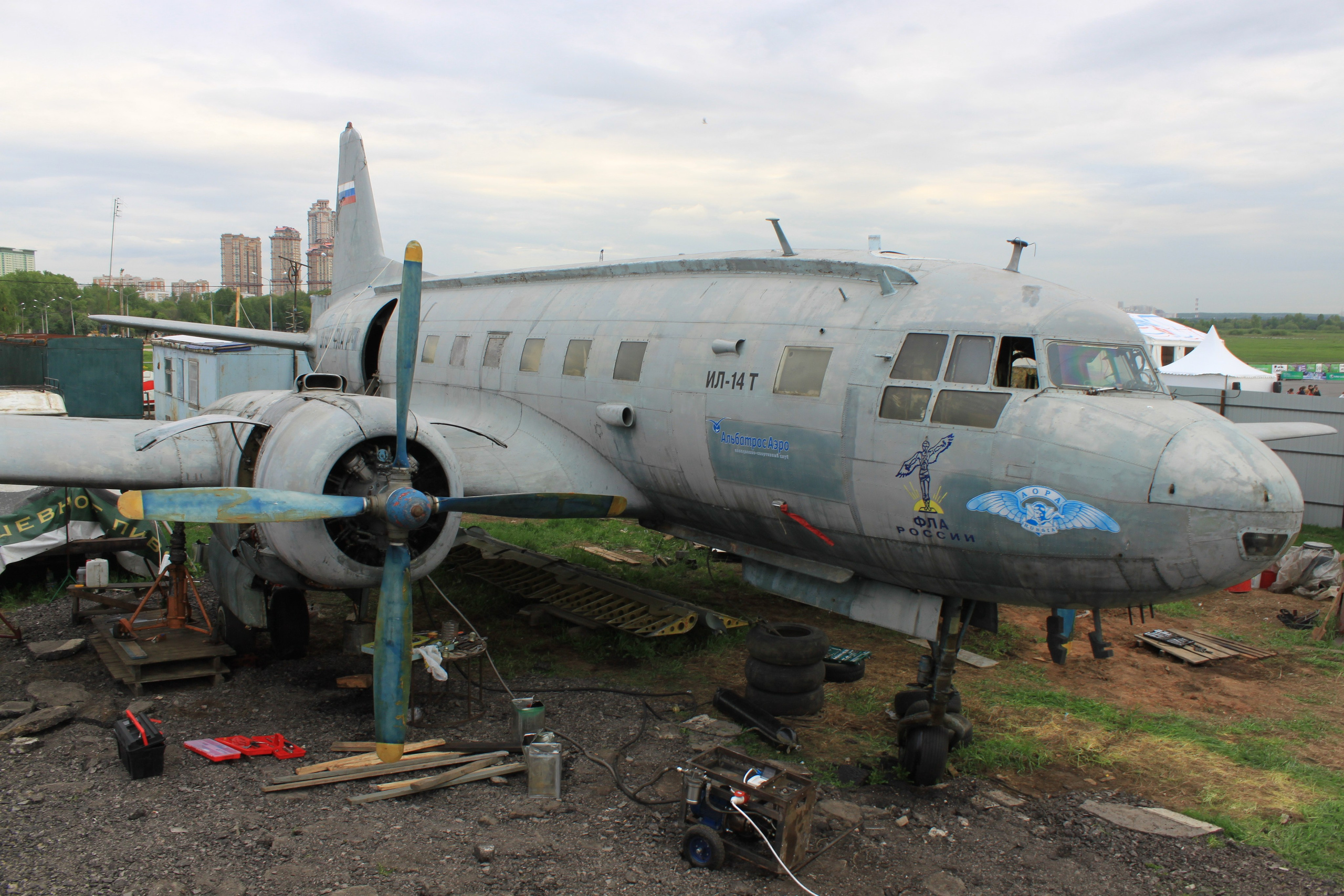 Ил-14Т «Голубая Мечта» работы в Тушино (2011 г.). Фотоальбом показывающий увлекательный мир авиации и мир медведей Андрея Иванова