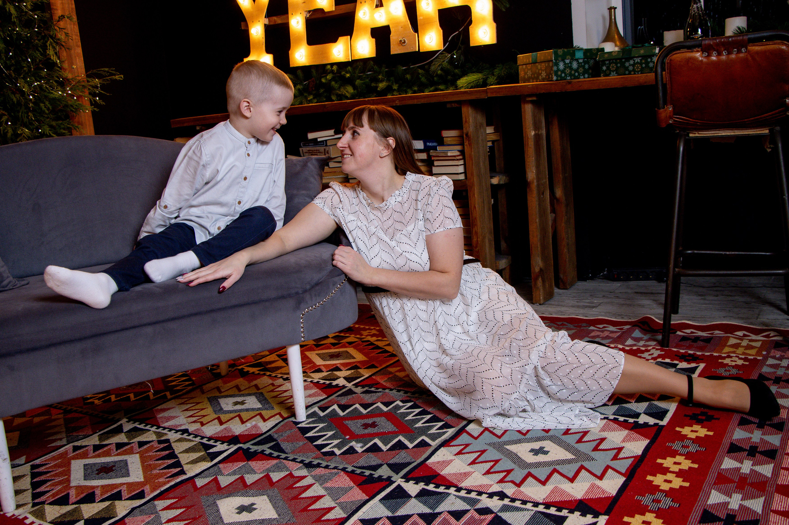 Новогодняя съёмка мама+сын. Фотограф Татьяна Матрос