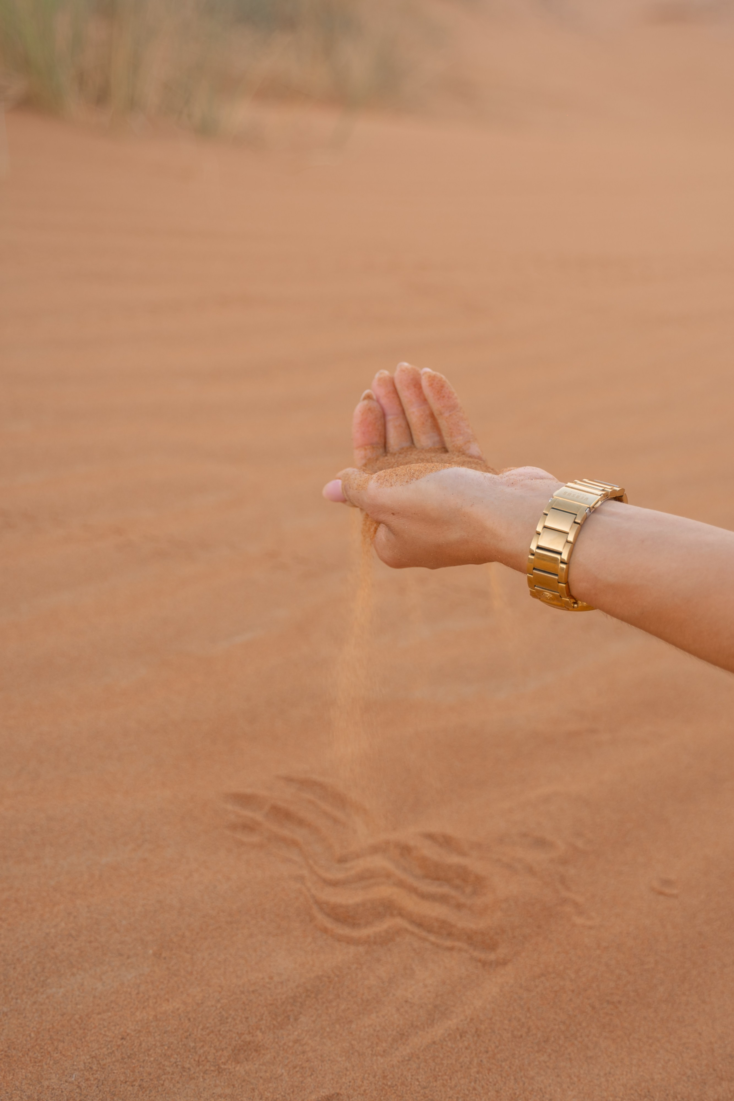 Flying dress in desert